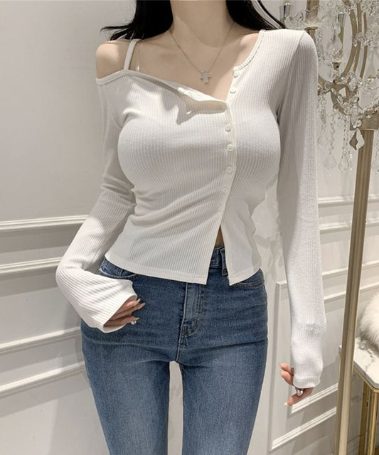 【Jasmine】ワンショルダー長袖Tシャツ