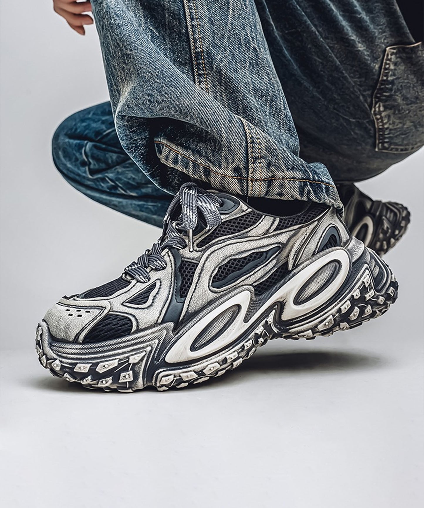 【SHOES 365】厚底凹凸ダッドスニーカー