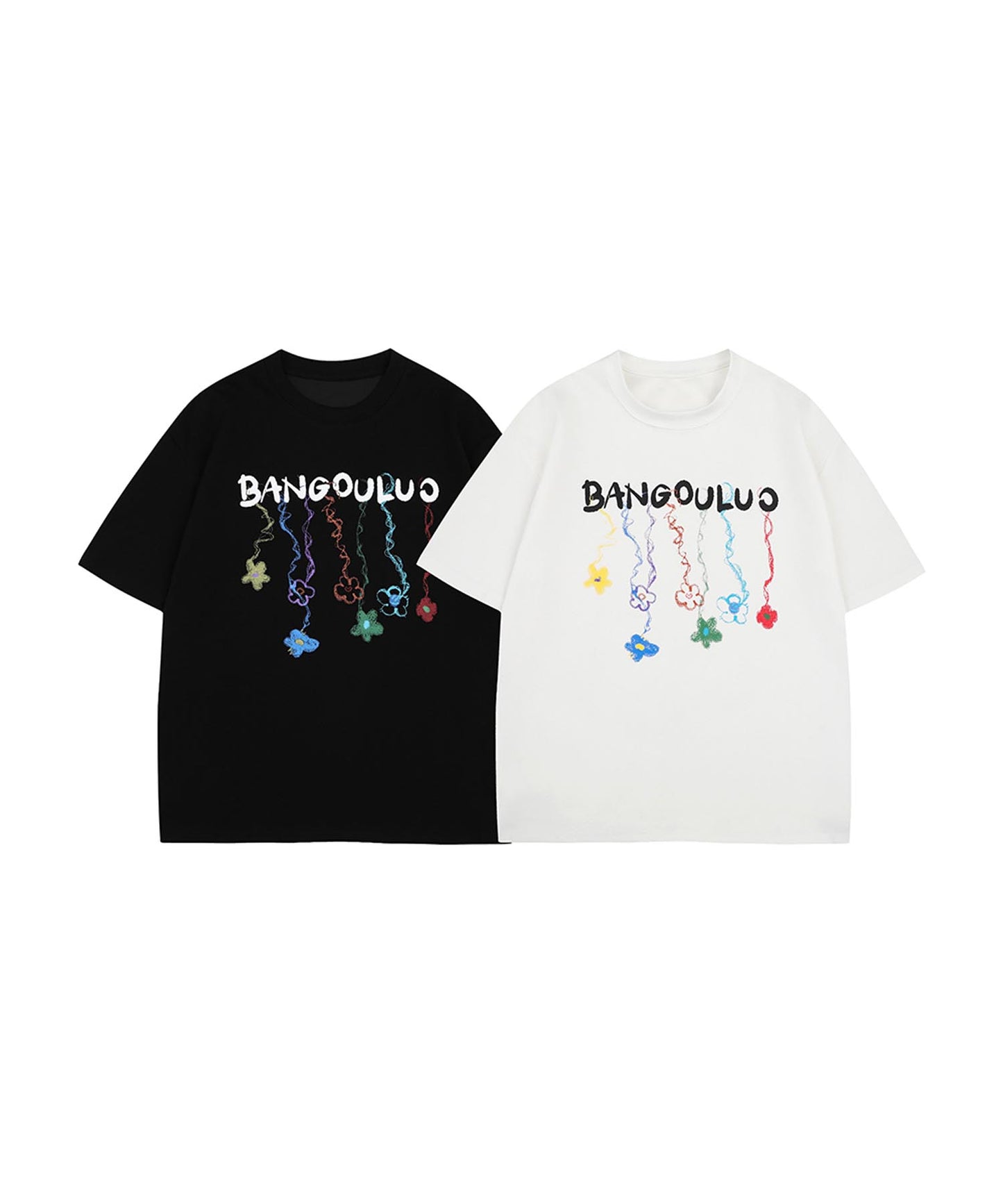 カラフルフラワーチャームTシャツ