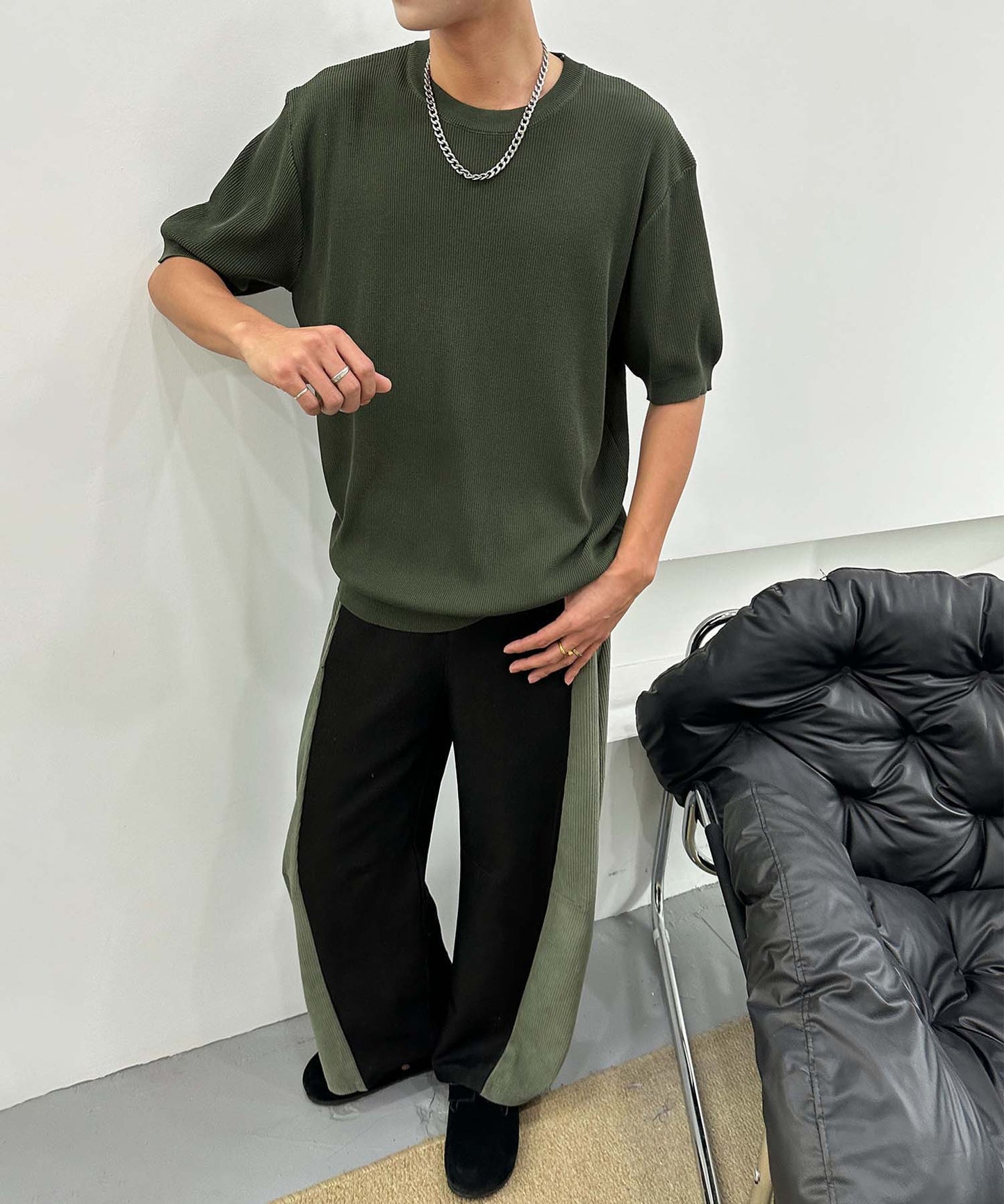 aimoha men カジュアルクルーネックニット