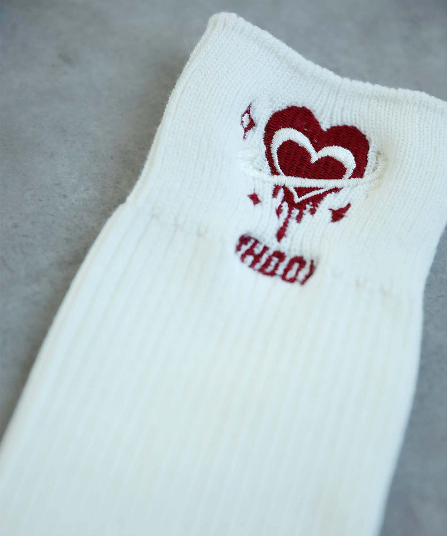 HOOK -original- メルティハート刺繍リブハイソックス