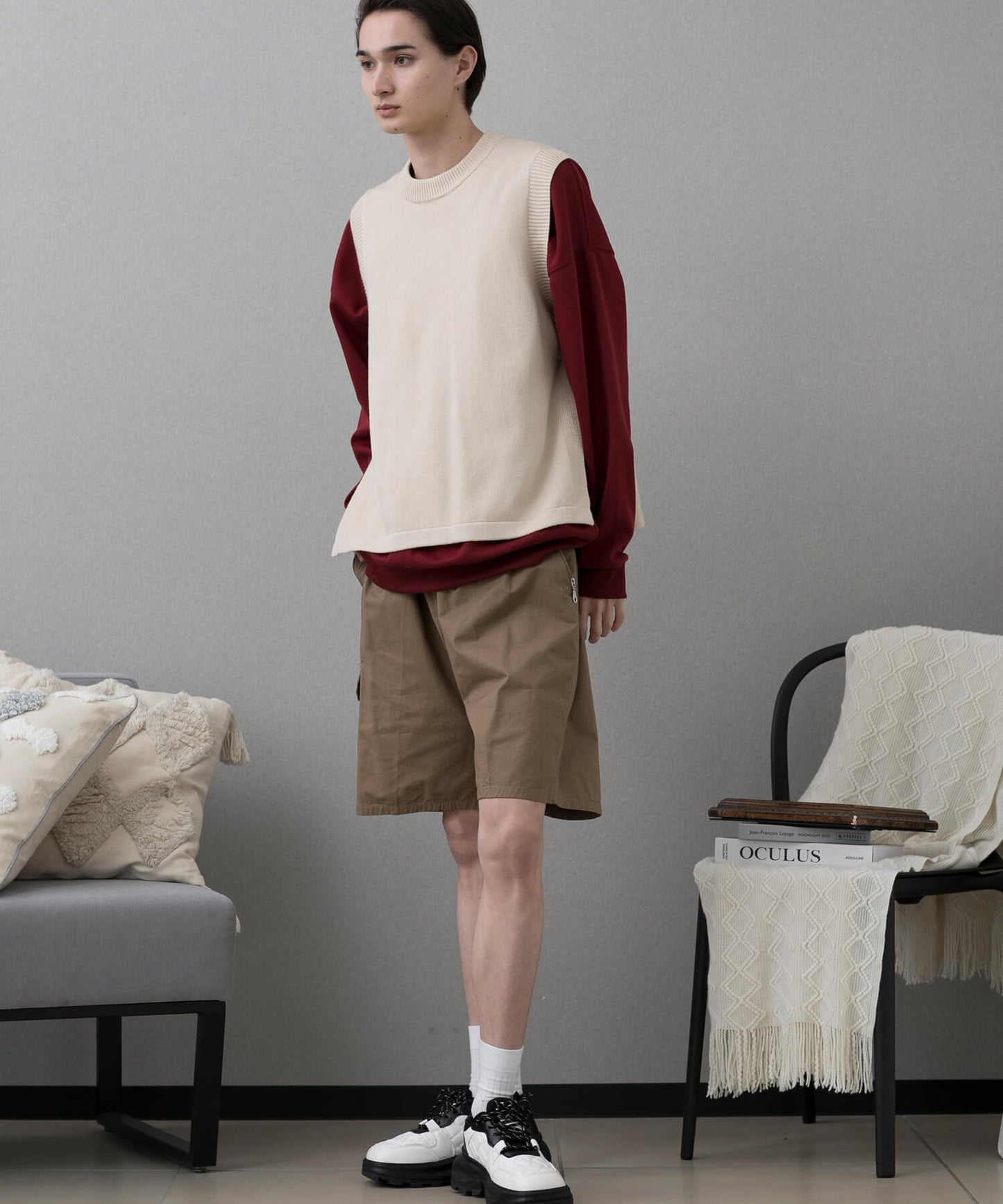 【aimoha MEN】BASIC CARGO SHORTS べシックカーゴショーツ