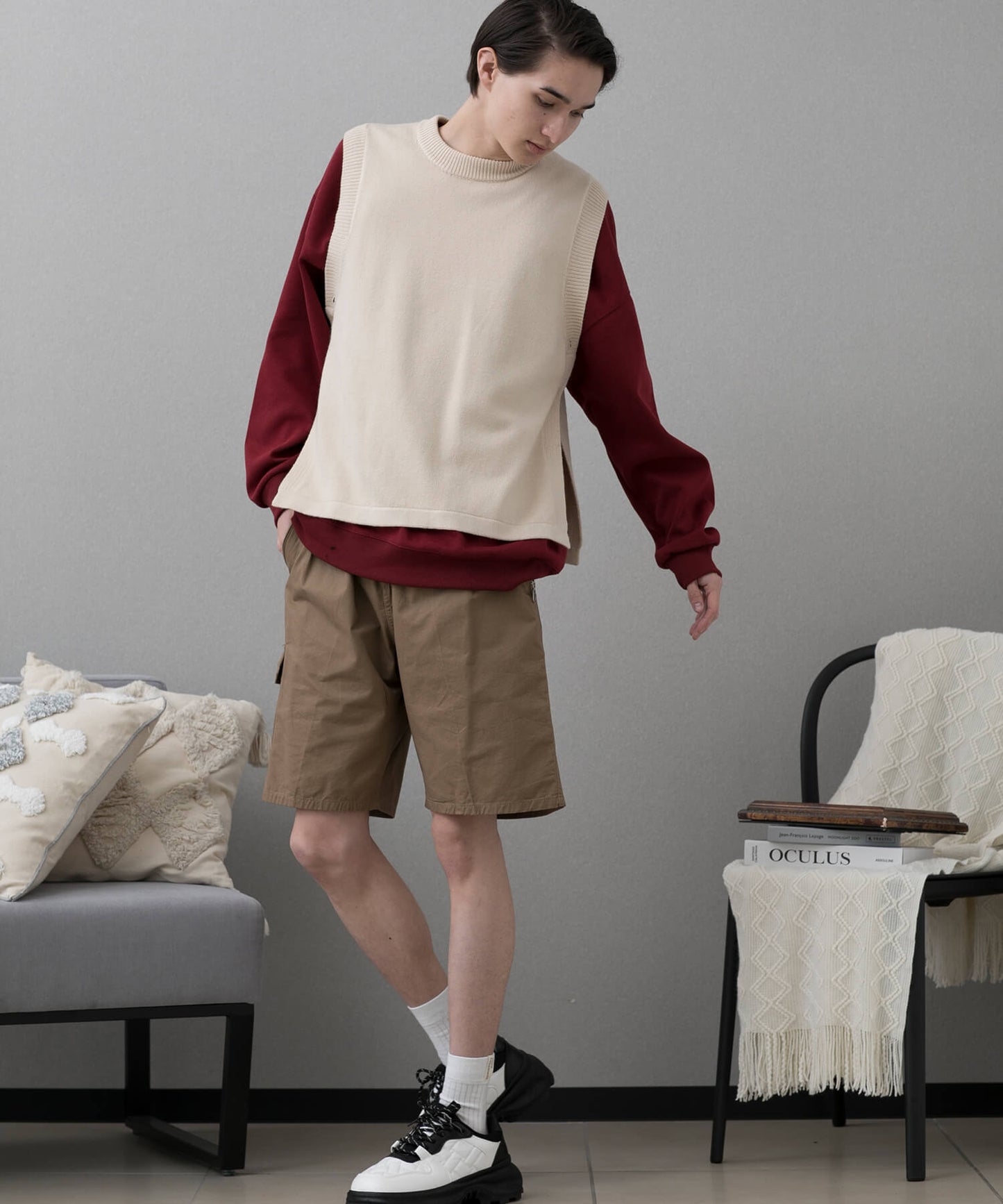 【aimoha MEN】BASIC CARGO SHORTS べシックカーゴショーツ