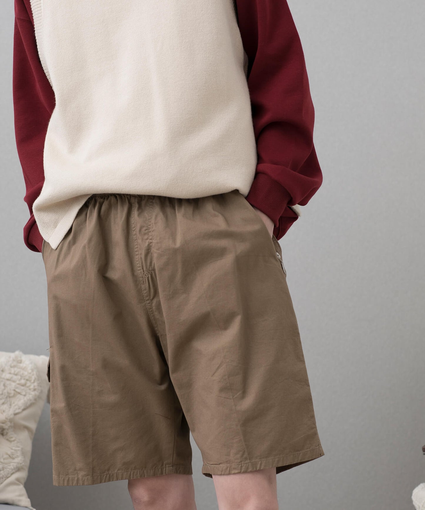【aimoha MEN】BASIC CARGO SHORTS べシックカーゴショーツ