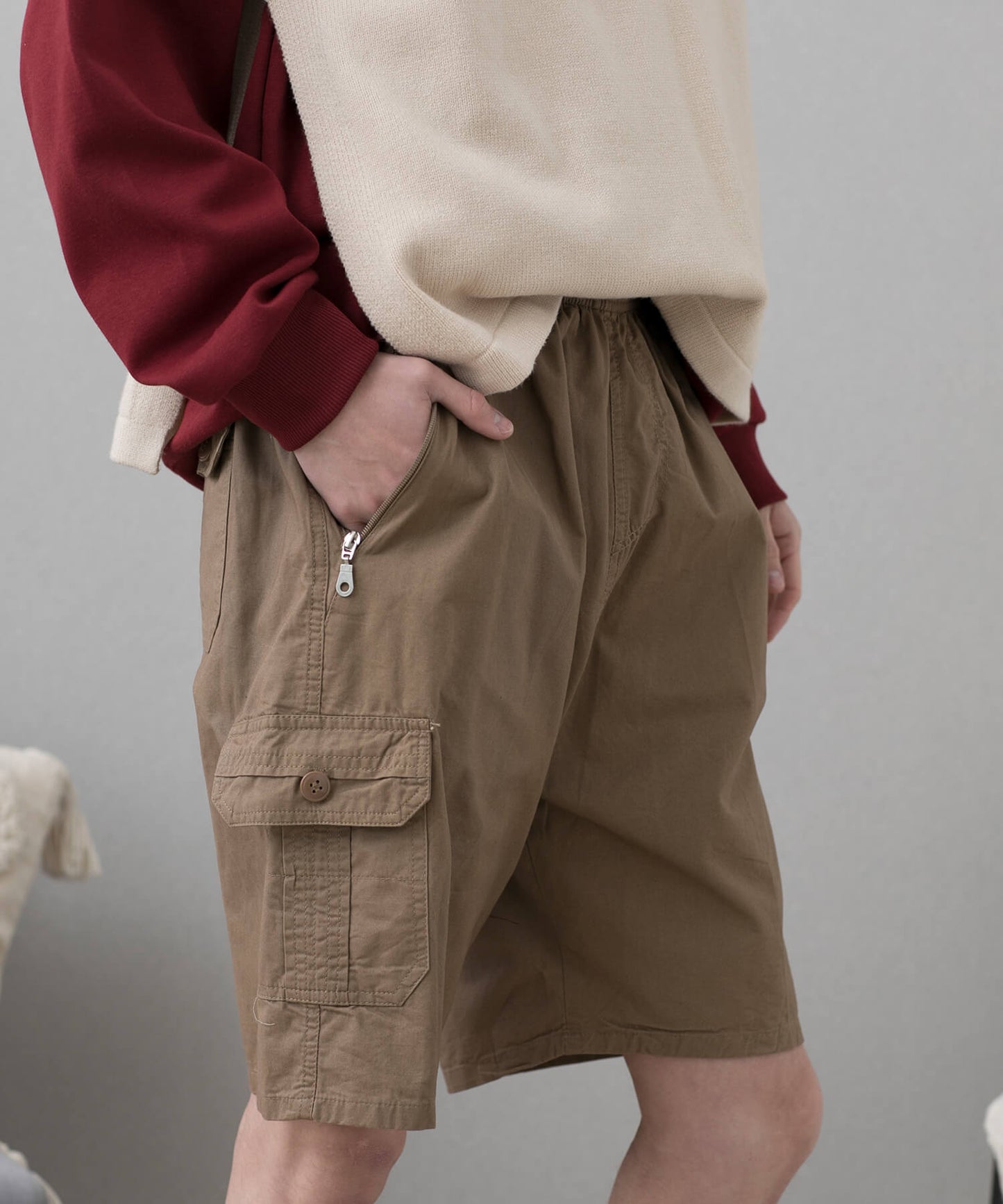 【aimoha MEN】BASIC CARGO SHORTS べシックカーゴショーツ