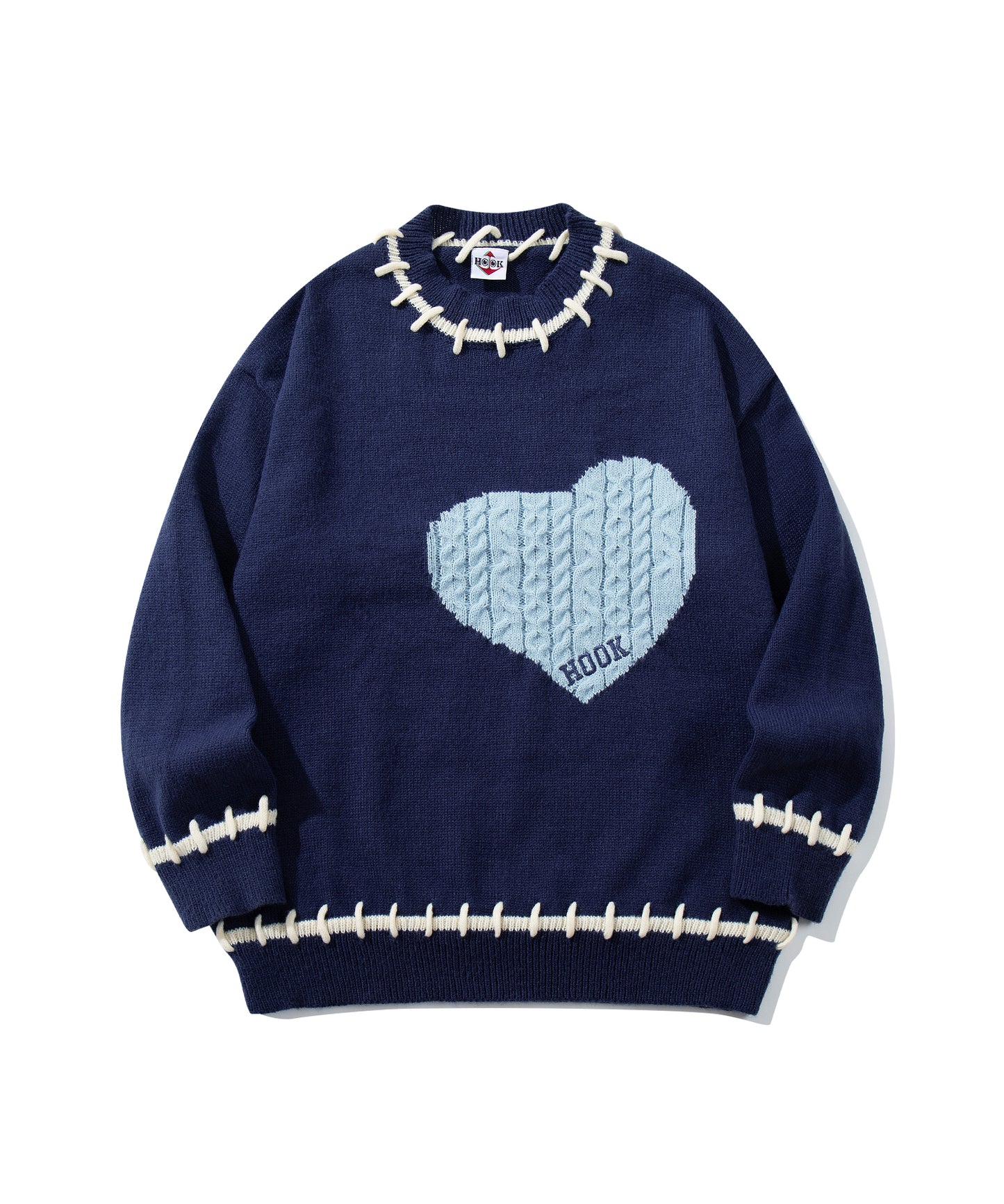 HOOK -original- ハートジャカードニットプルオーバー