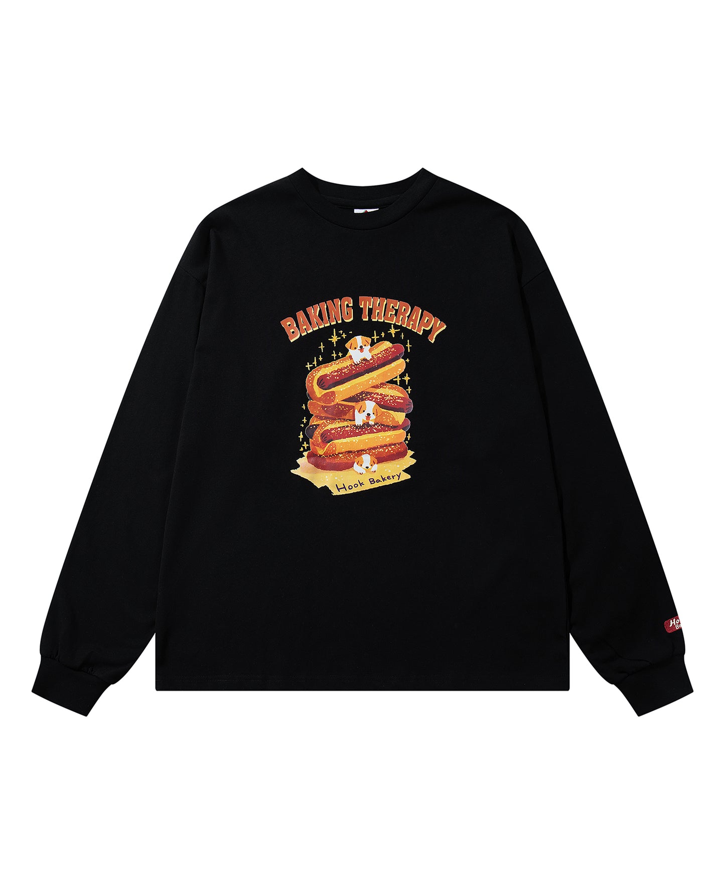 HOOK -original- 「HOOK BAKERY」シリーズ ヴィンテージ風犬プリントロンTEE