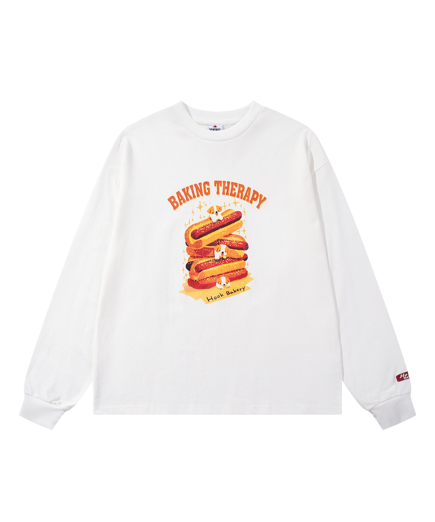 HOOK -original- 「HOOK BAKERY」シリーズ ヴィンテージ風犬プリントロンTEE