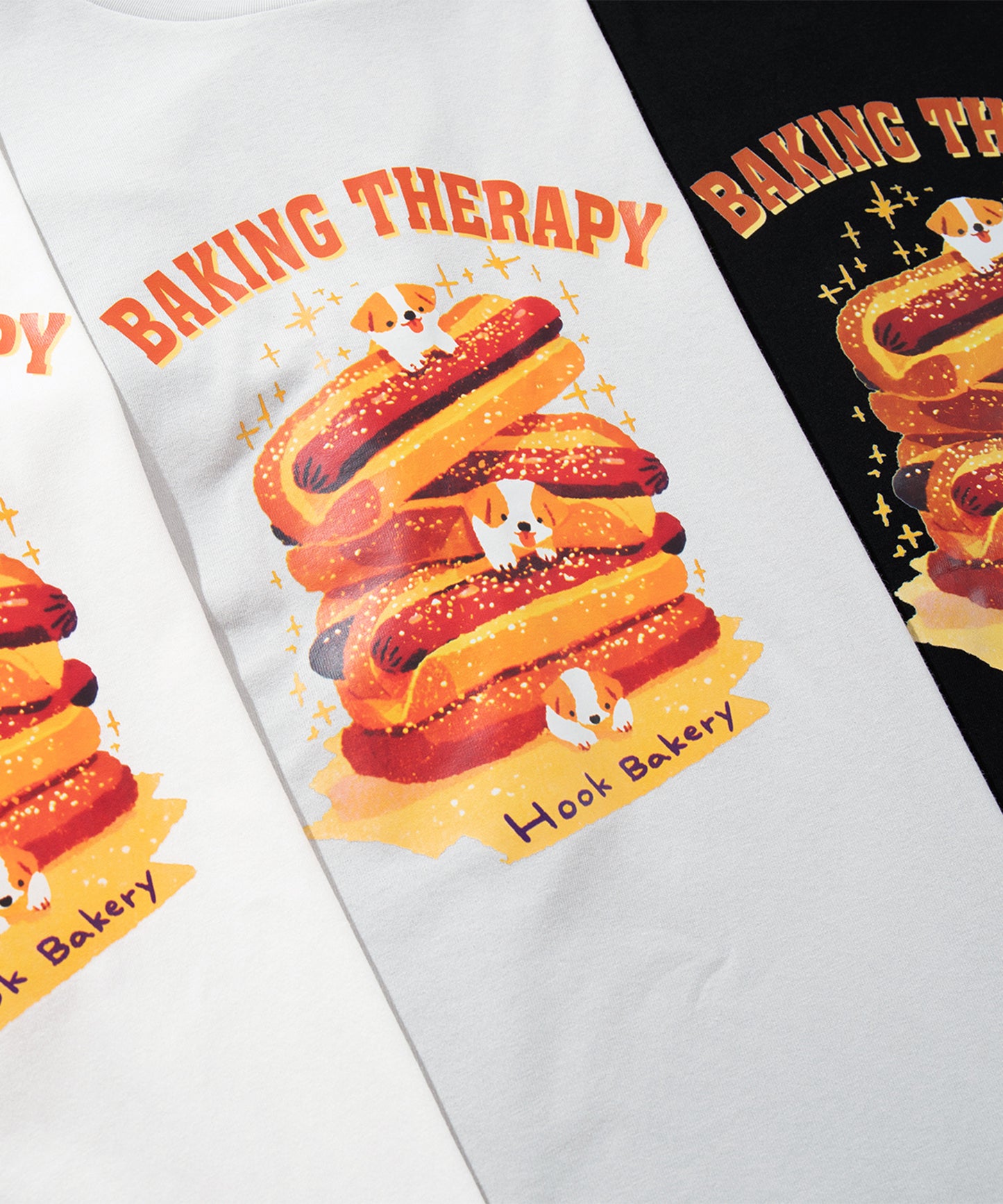 HOOK -original- 「HOOK BAKERY」シリーズ ヴィンテージ風犬プリントロンTEE