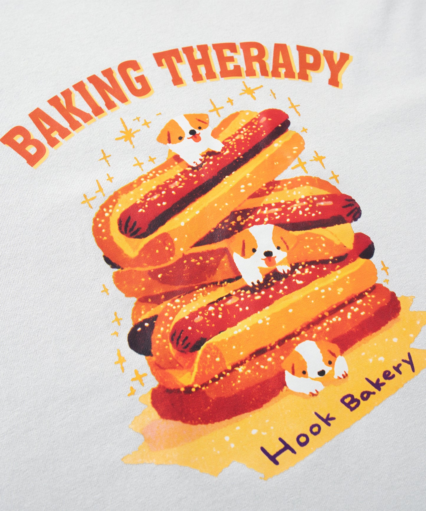 HOOK -original- 「HOOK BAKERY」シリーズ ヴィンテージ風犬プリントロンTEE