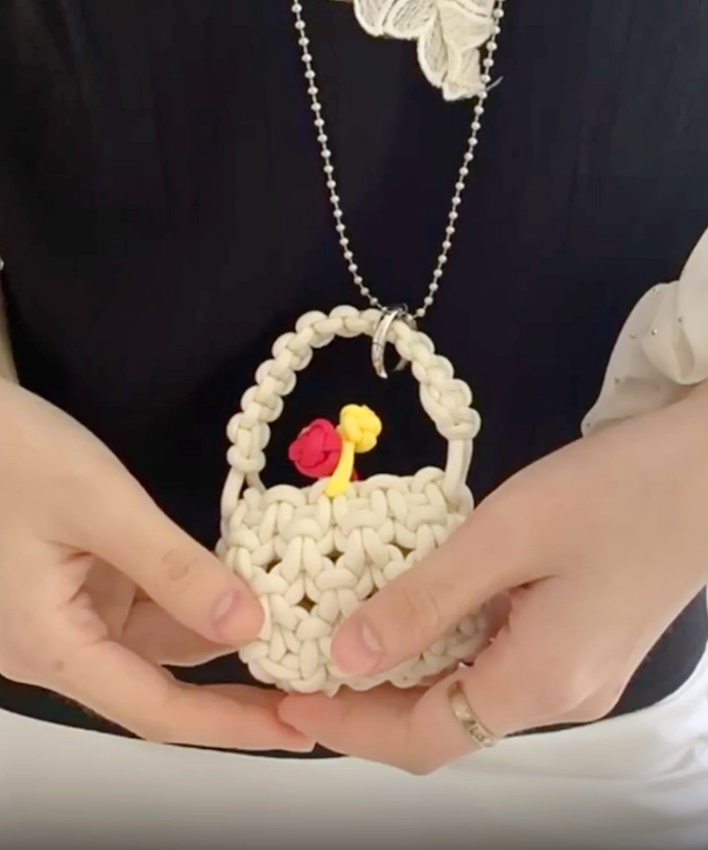 ミニかぎ編みハンドバッグ