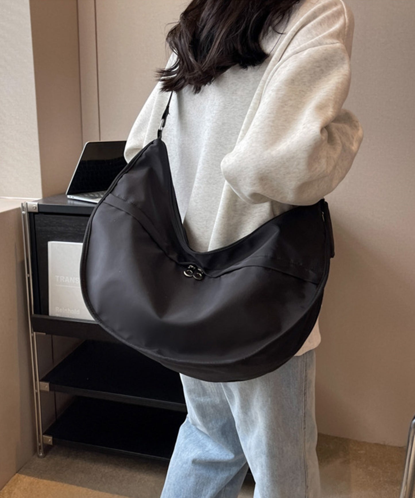 2WAY ナイロン ミニバッグ付き大容量トートバッグ