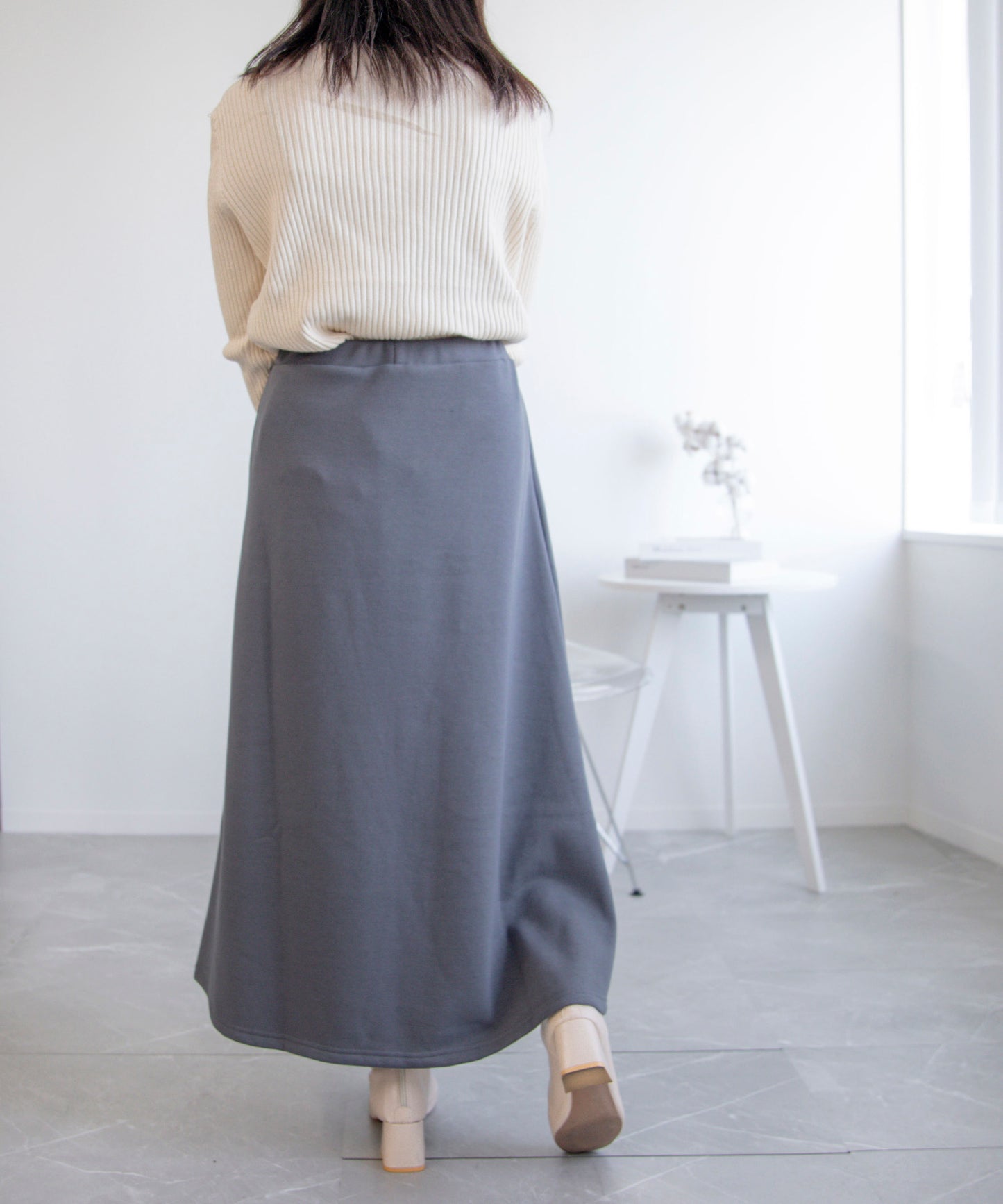裏起毛ウォームストレッチ フレアロングスカート