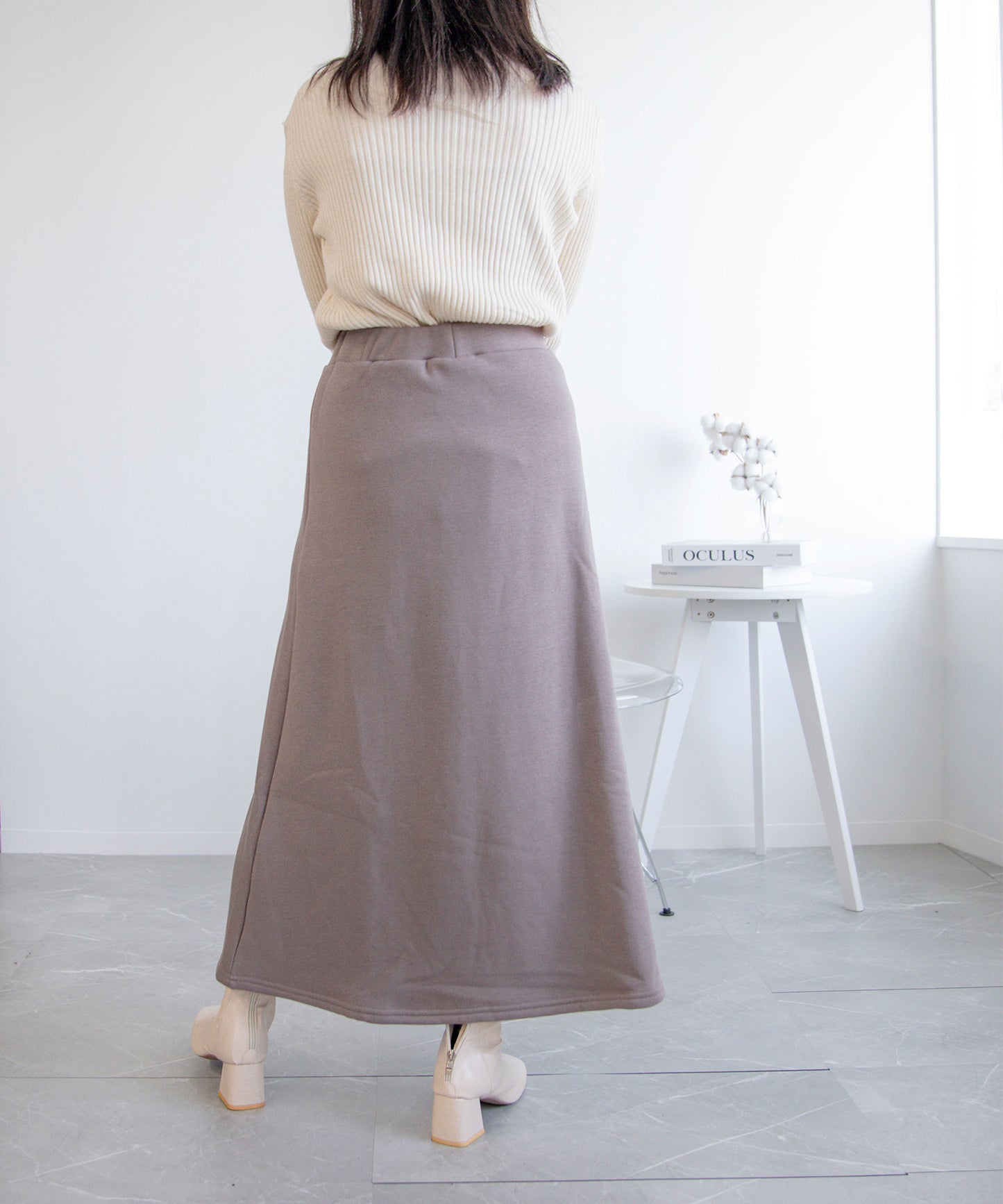 裏起毛ウォームストレッチ フレアロングスカート