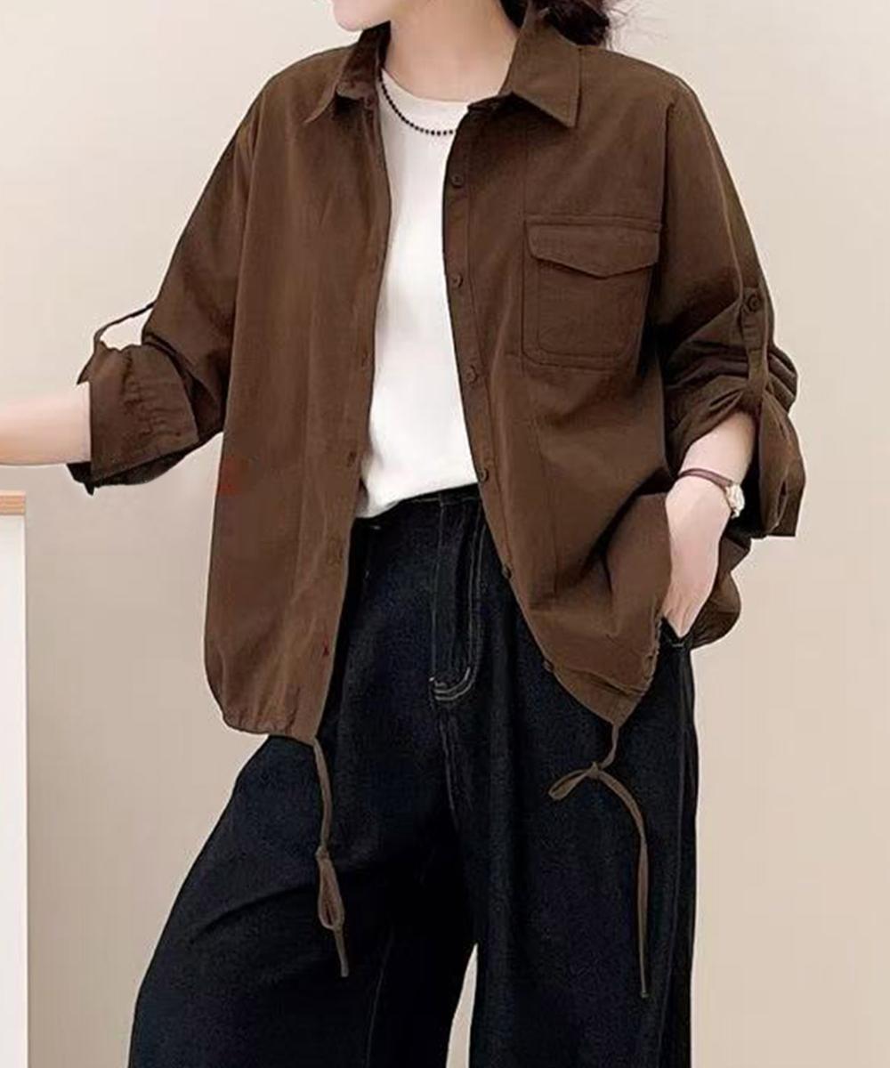 ロールアップコットンシャツ