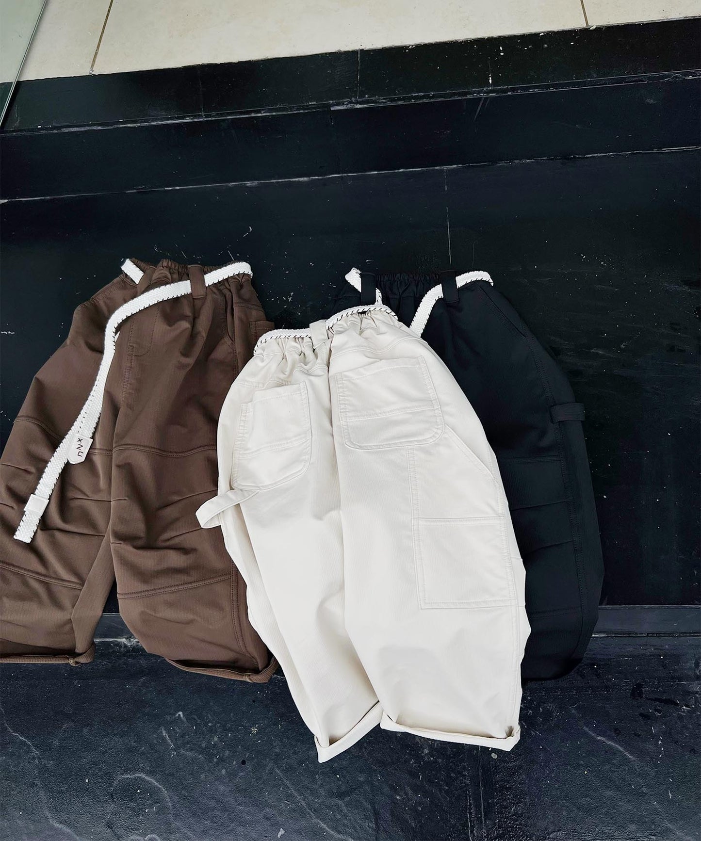 【aimoha-KIDS-】ワイドカーゴパンツ