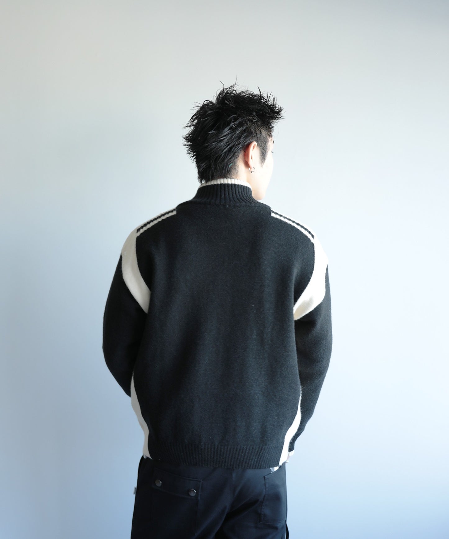 HOOK -original-/ワッペン刺繍レーシング風ダブルジップカーディガン