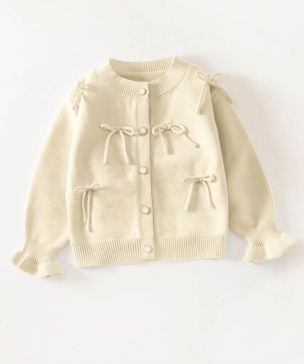 【aimoha-KIDS-】キャンディースリーブリボンカーディガン
