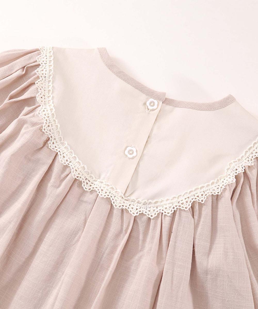 【aimoha-KIDS-】バイカラーフリルワンピース