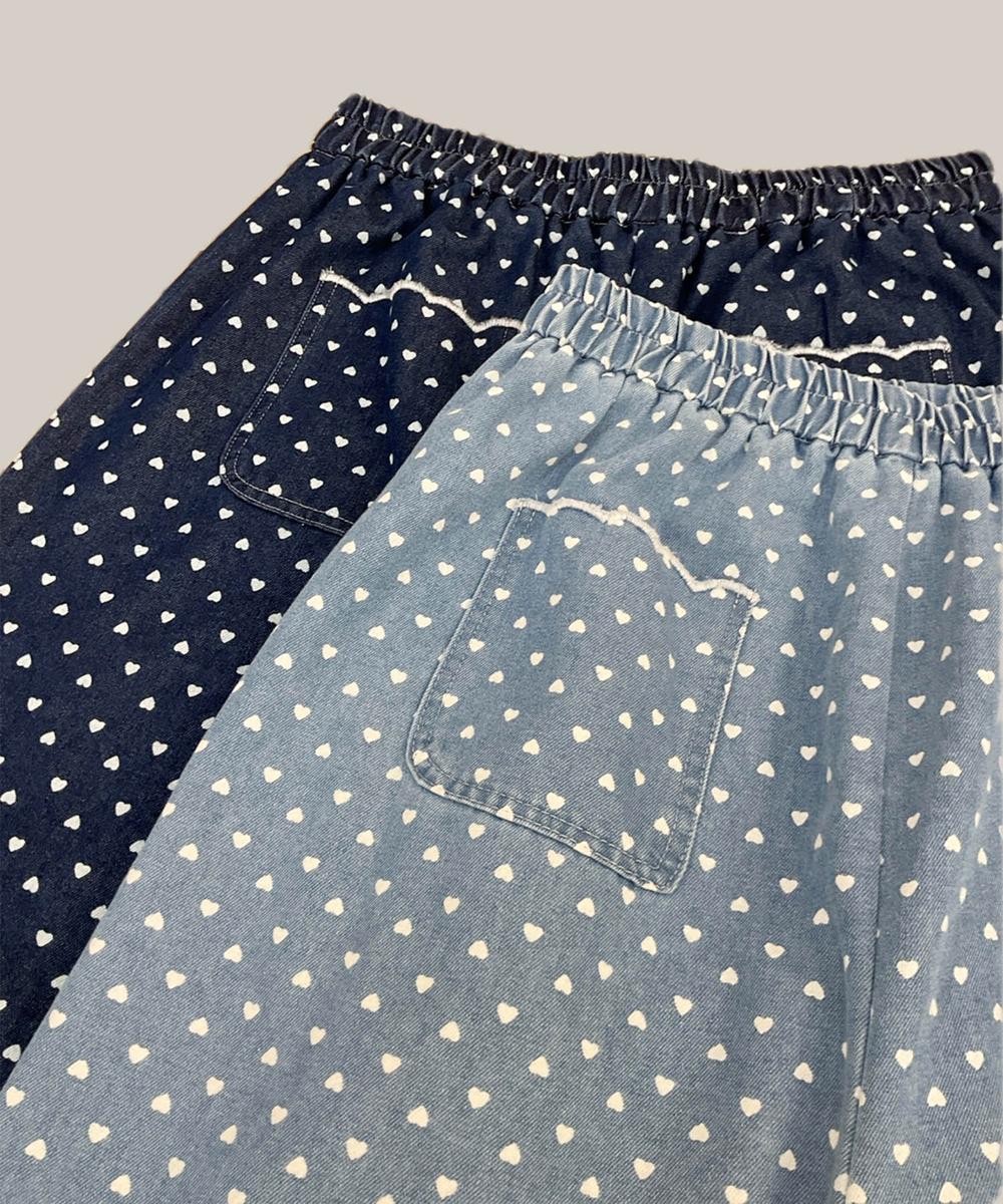ドット柄ハイウエストワイドパンツ