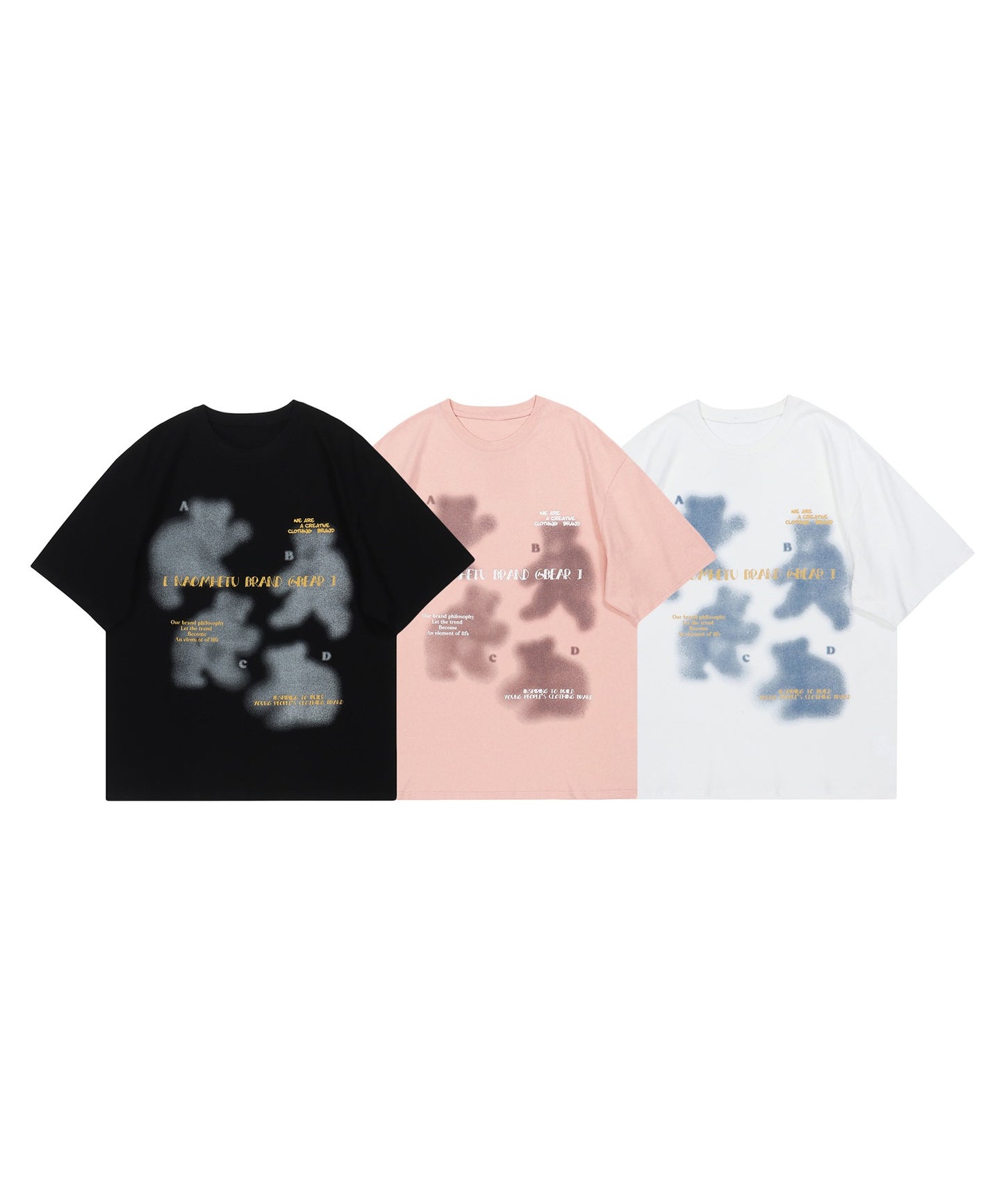 【HOOK】古着風フロントプリントビッグTEE
