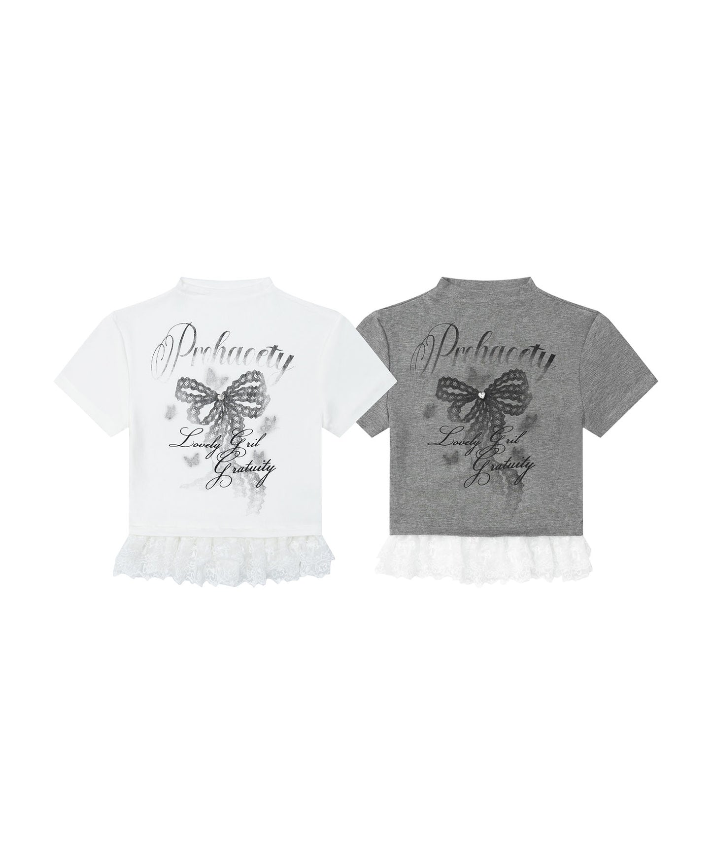 レースリボンショートTシャツ