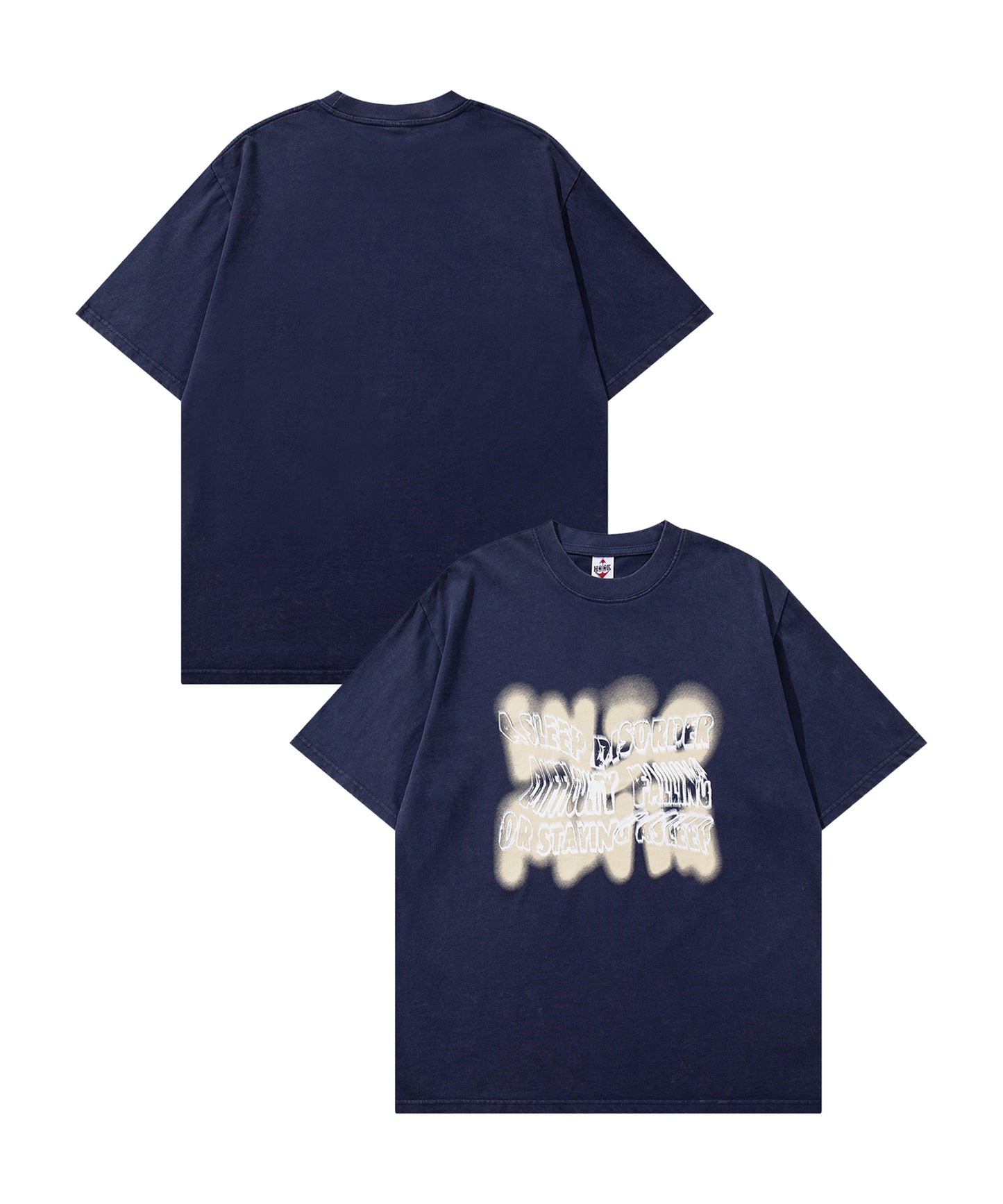 HOOK -original- ヴィンテージ風ウォッシュプリントビッグTEE