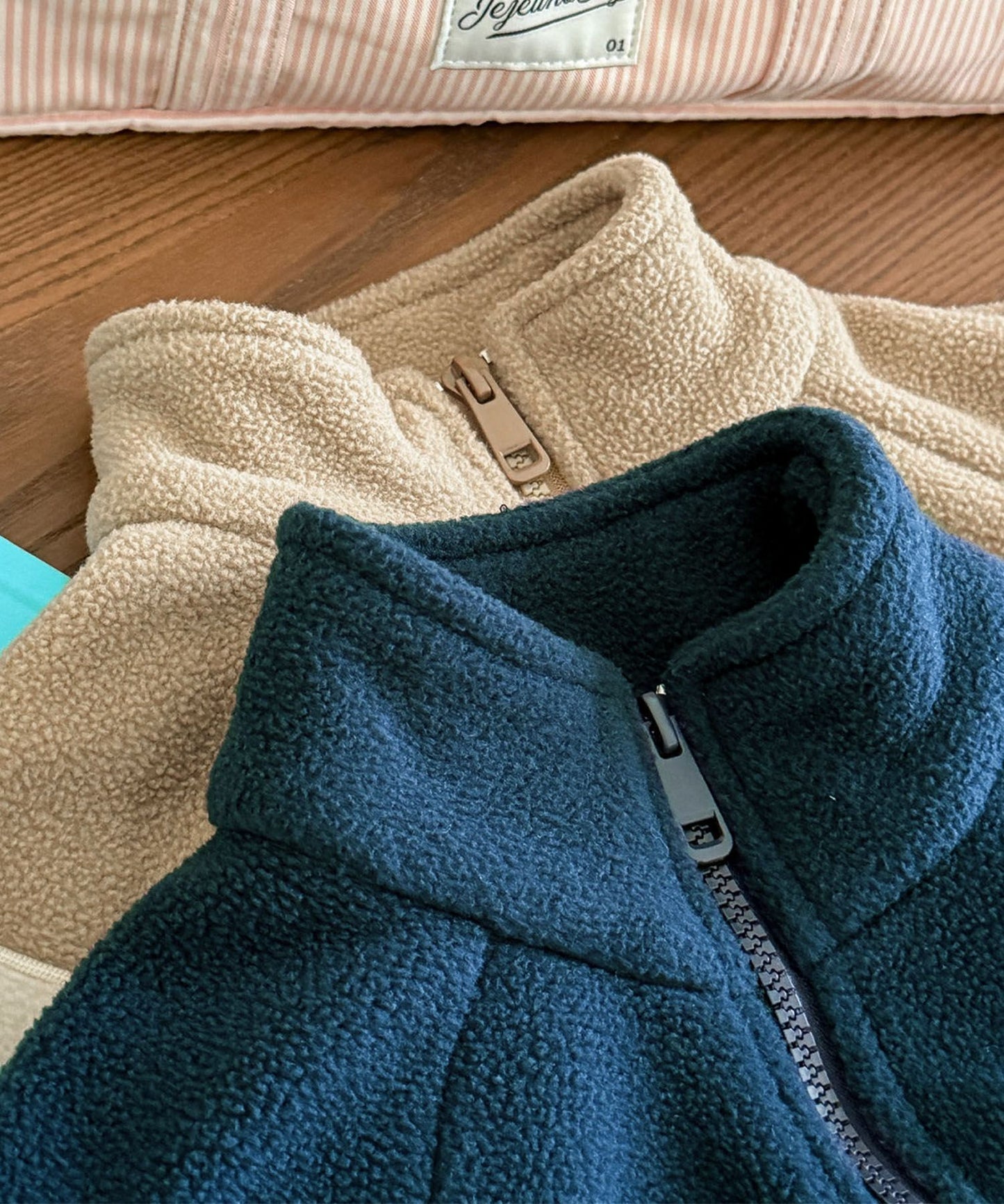 【aimoha-KIDS-】キッズ ボアジップアップブルゾン