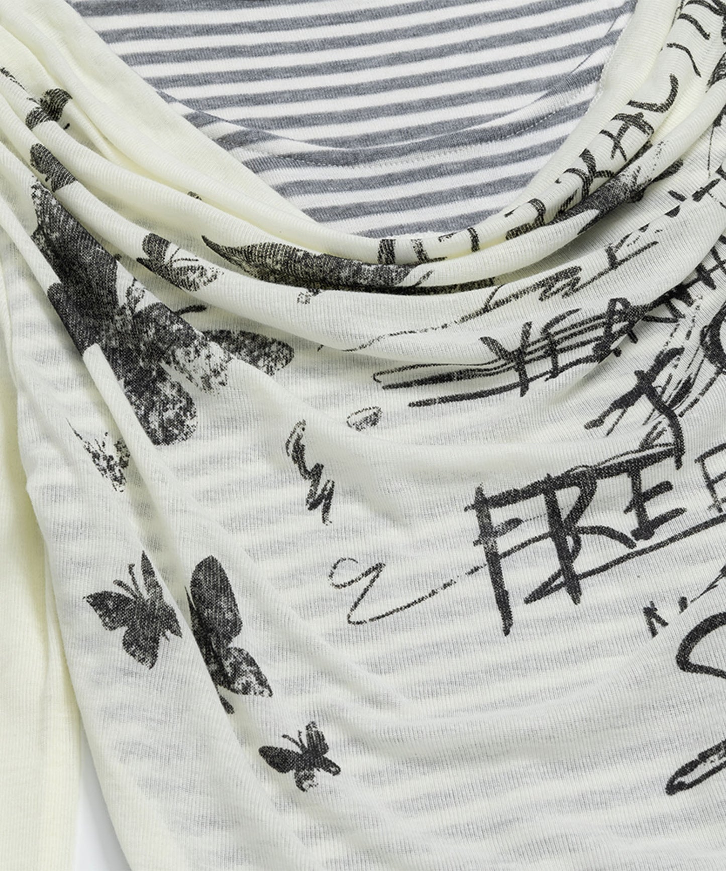 レイヤード風グラフィックロングTシャツ
