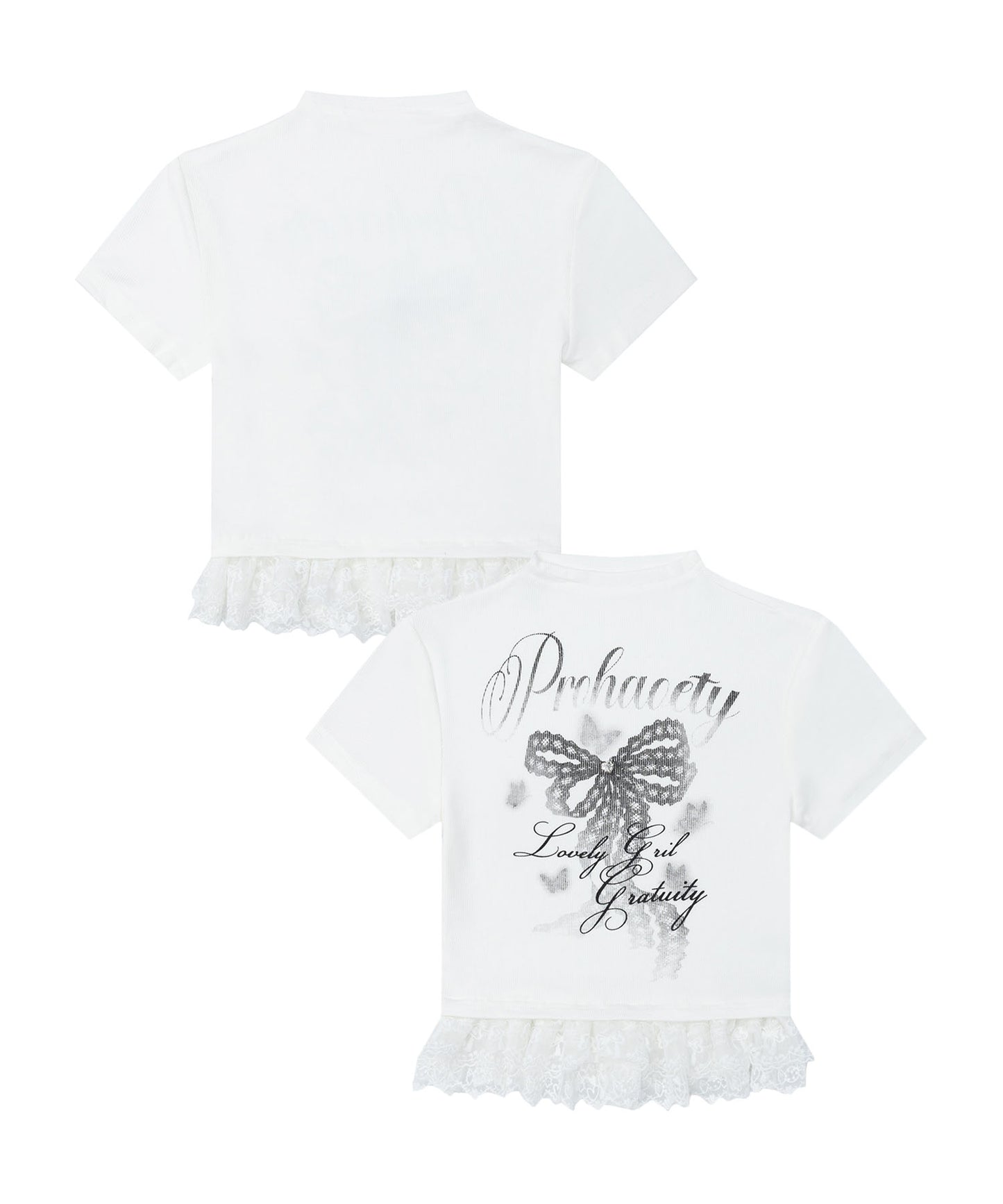 レースリボンショートTシャツ