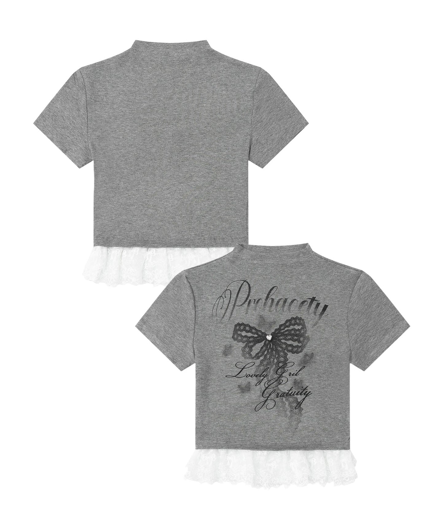 レースリボンショートTシャツ