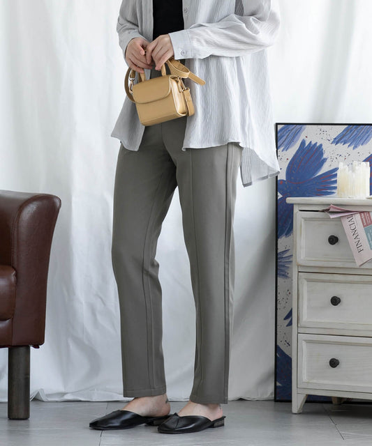 【aimohaオリジナル】センターライン切り替え ストレッチパンツ