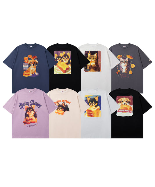 HOOK -original- 「HOOK BAKERY」シリーズアンティーク動物プリントTEE