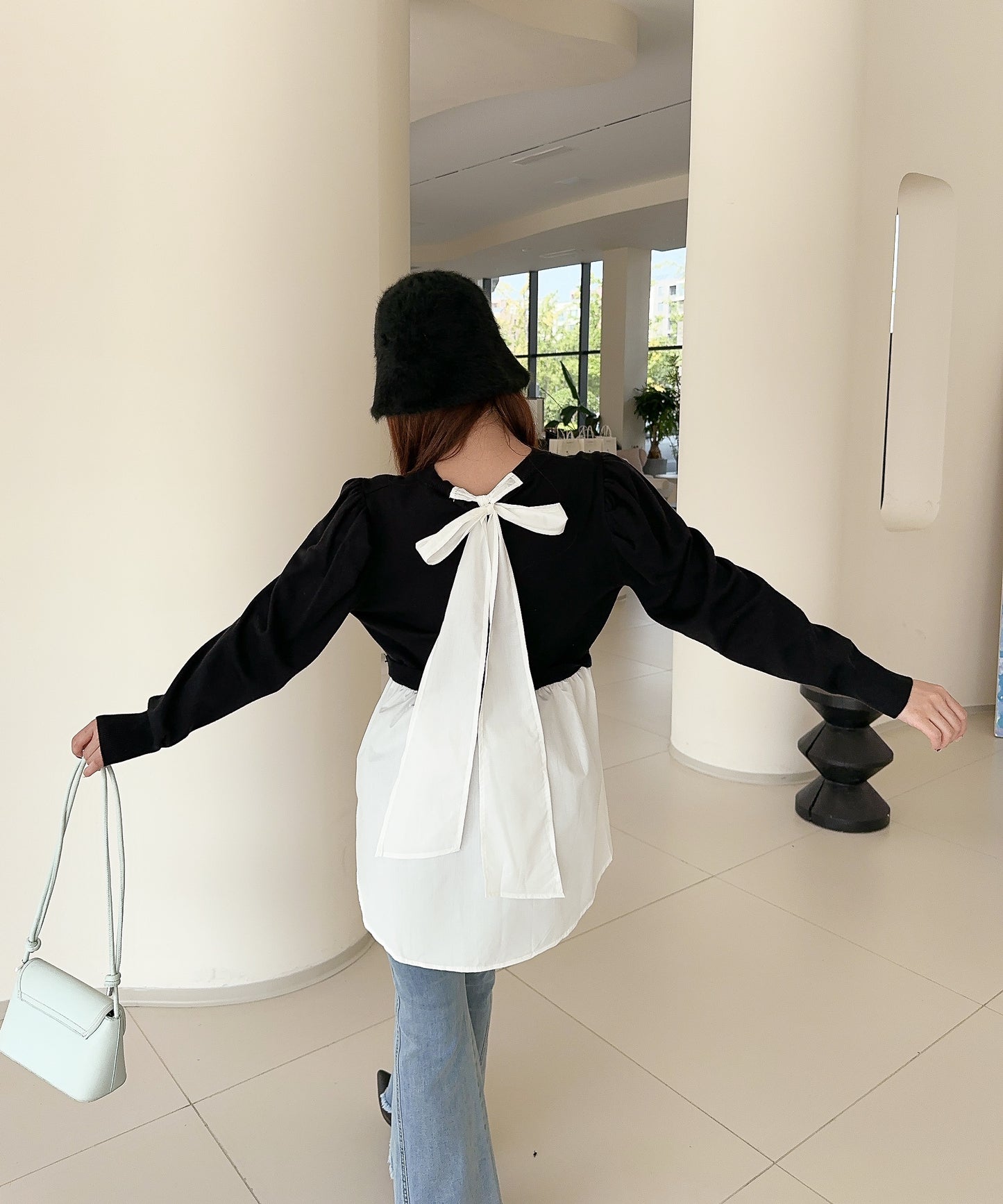 【Jasmine】シャーリングパールトップス