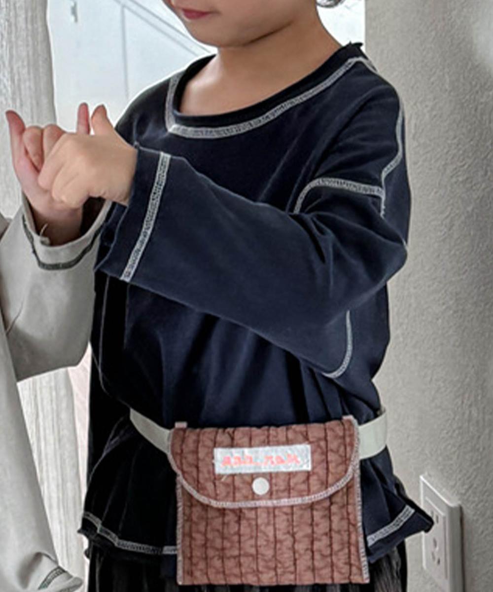 【aimoha-KIDS-】配色ステッチロングスリーブTシャツ