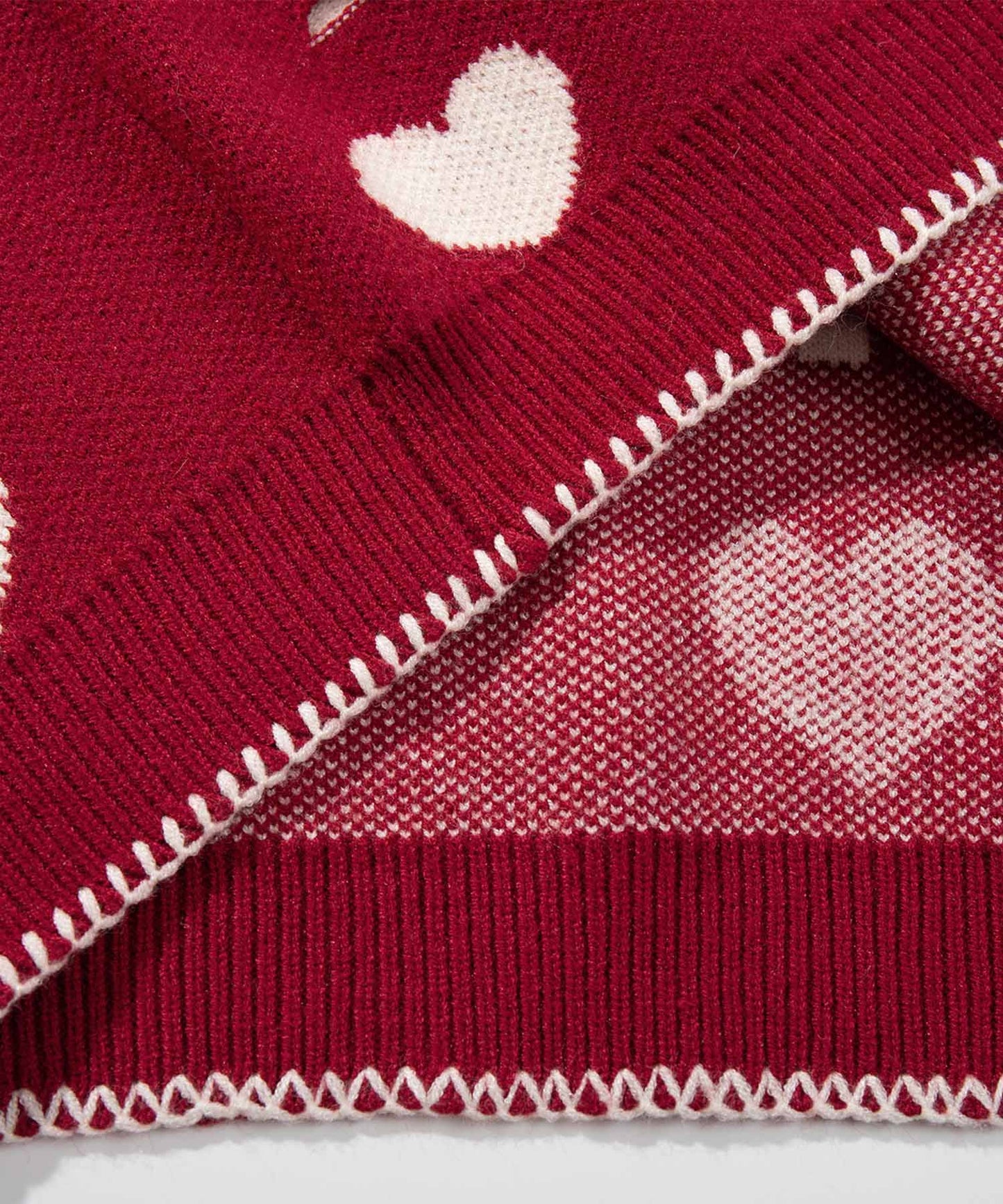 【HOOK -original-】ボロボロのハート総柄クレイジーステッチカーディガン