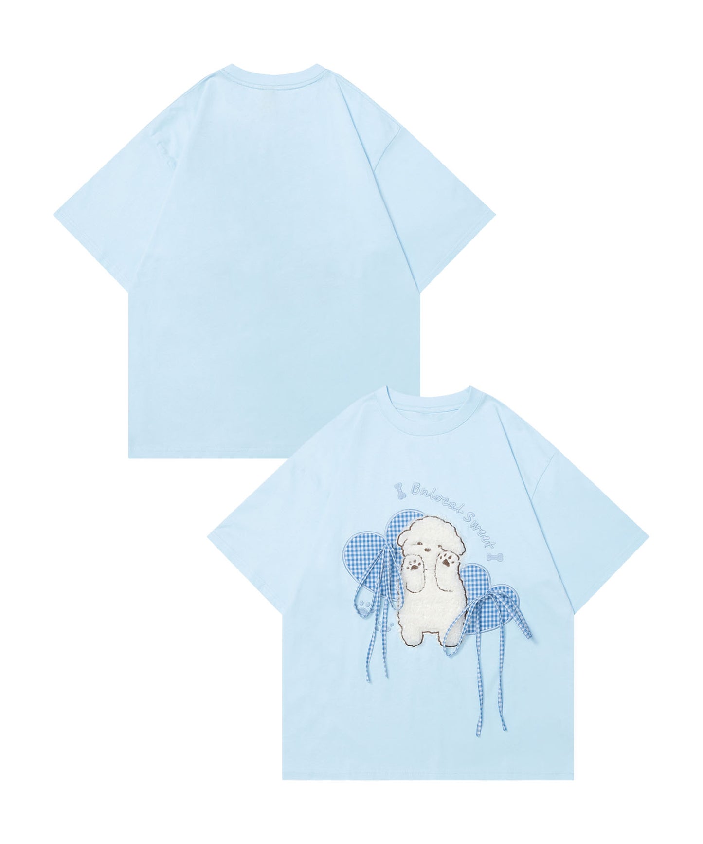 【HOOK】for girls もこもこアニマルリボンTシャツ