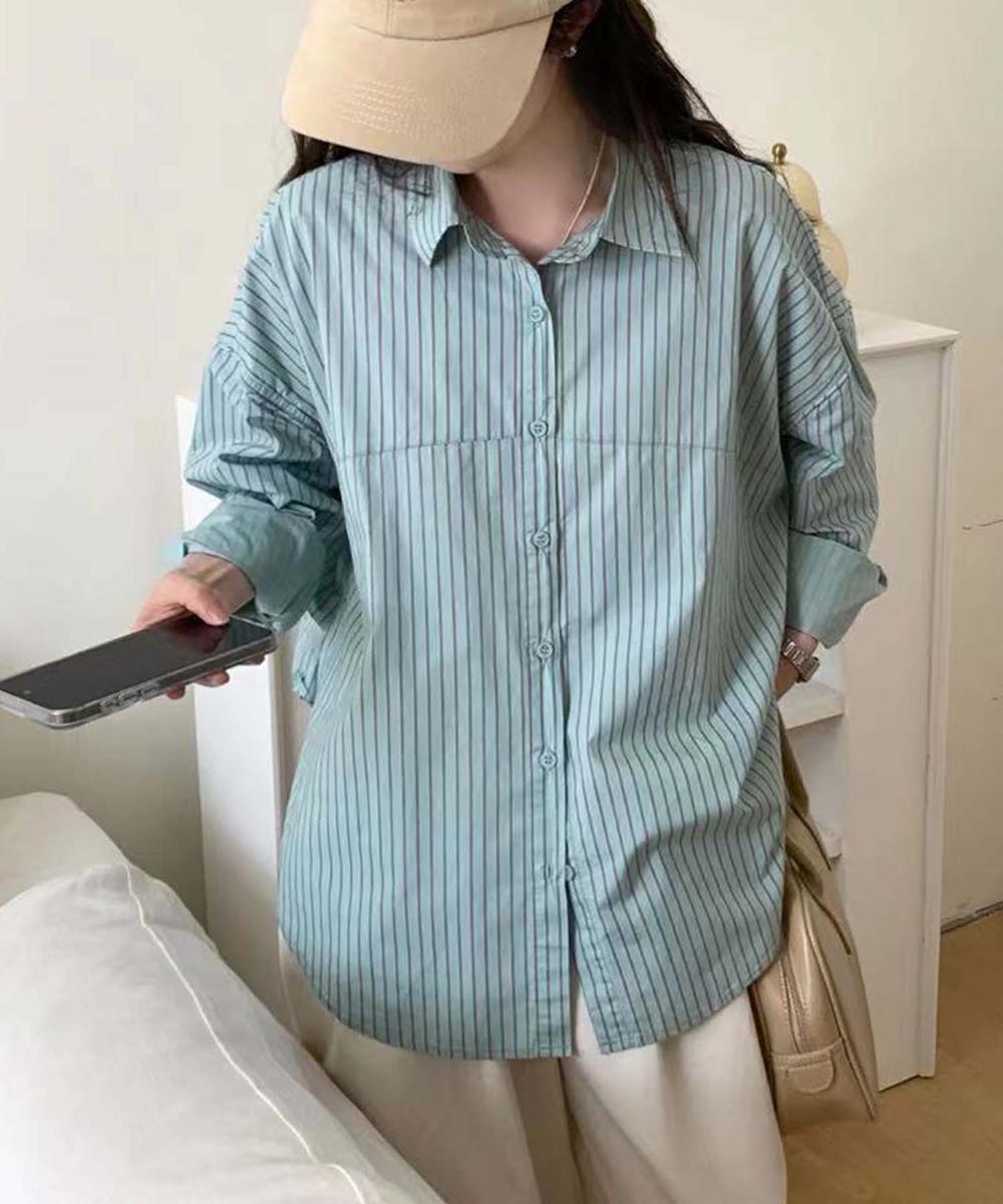 ストライプコットンシャツ