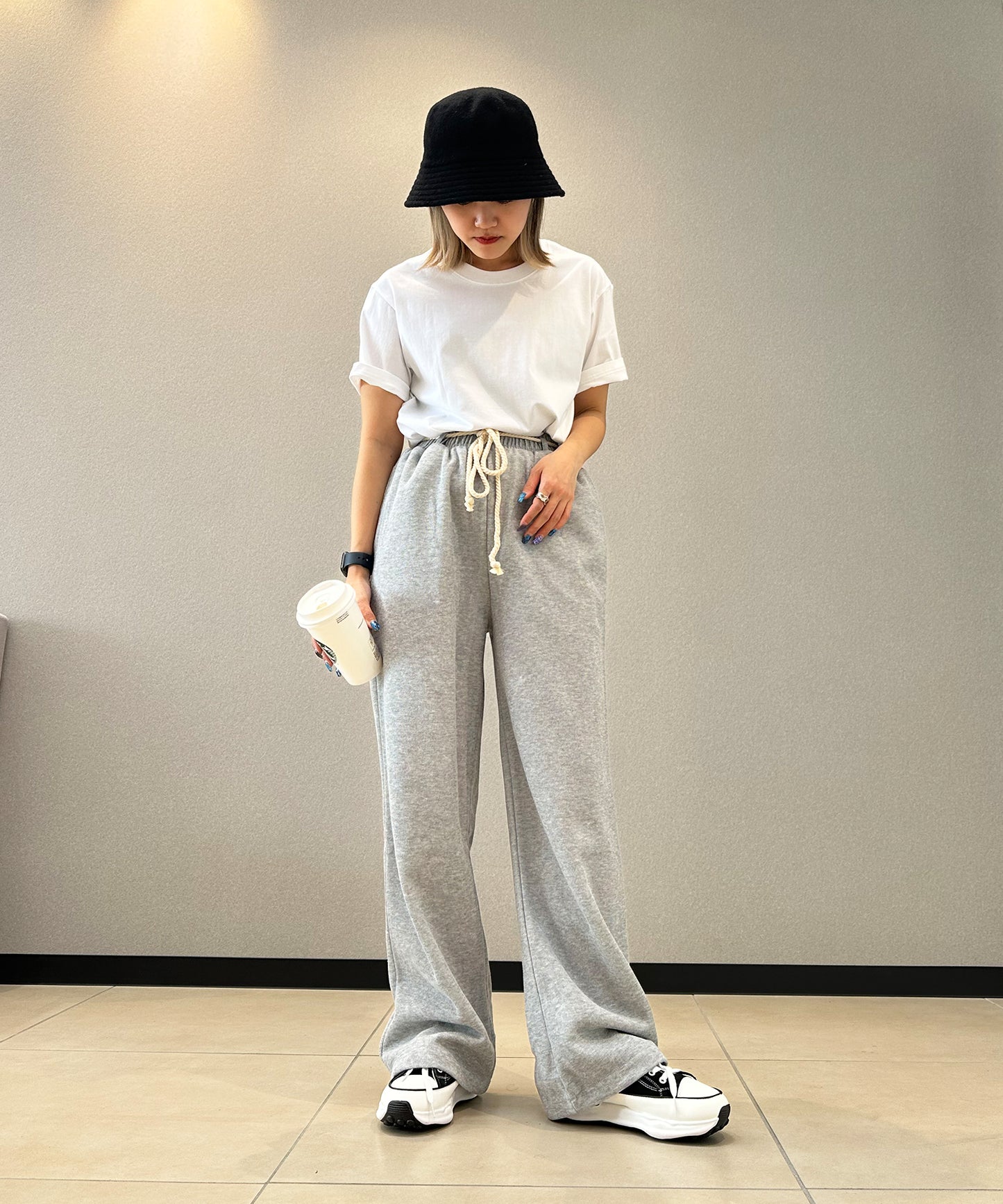 スウェットワイドパンツ