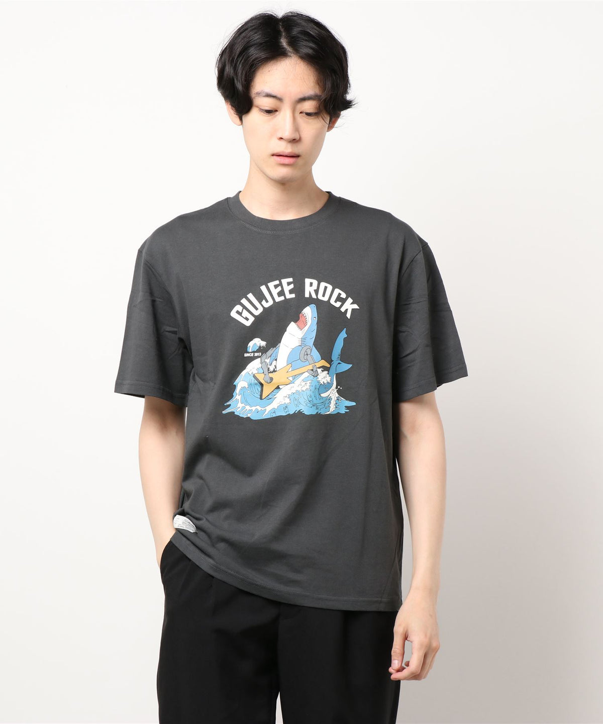 シャークプリント古着風Tシャツ