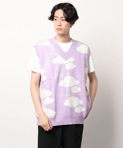 【HOOK】古着風レトロ柄・幾何学模様・ボーダー柄・ 配色ベスト