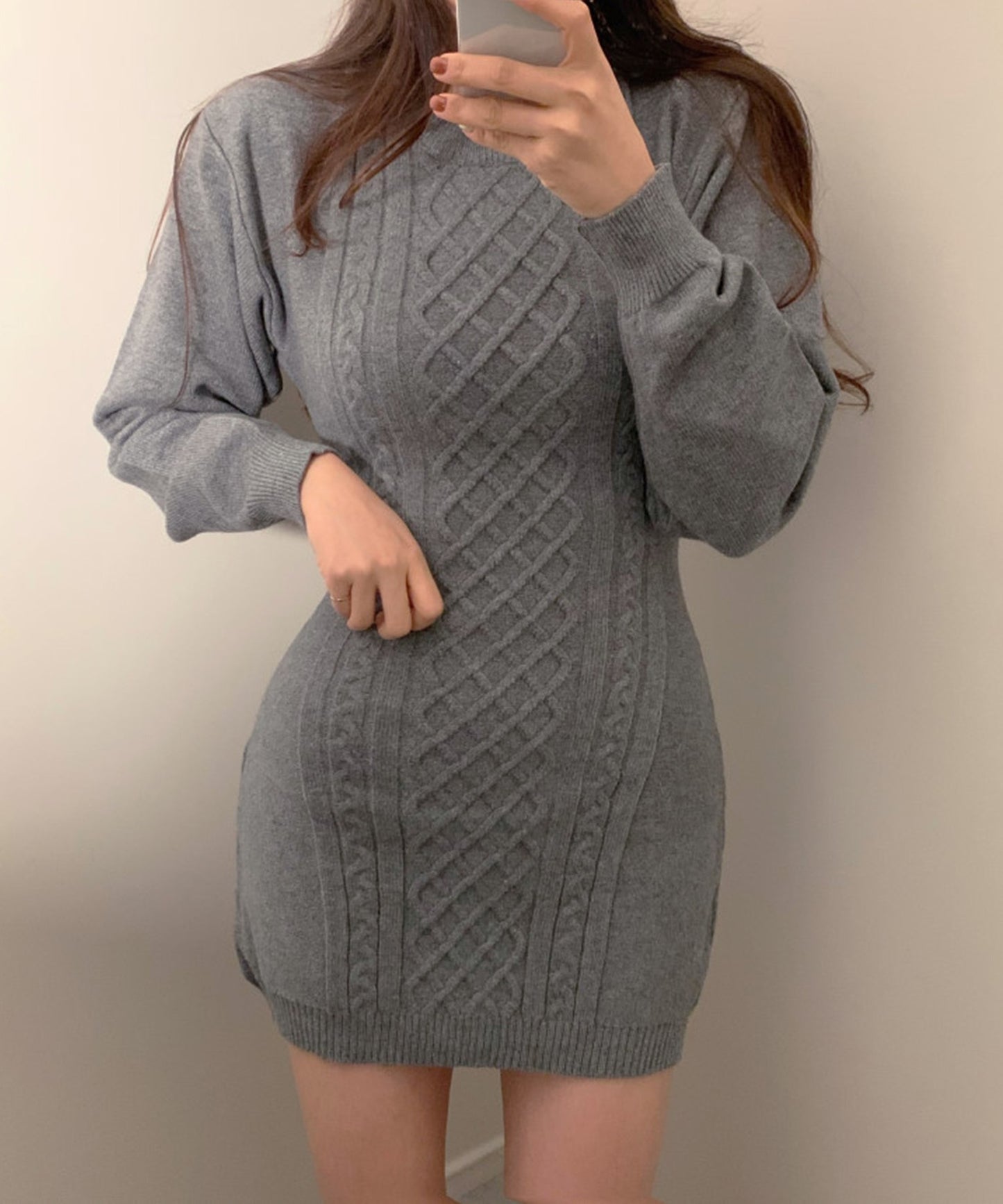 【Jasmine】バック開きセクシーミニ丈ニットワンピース