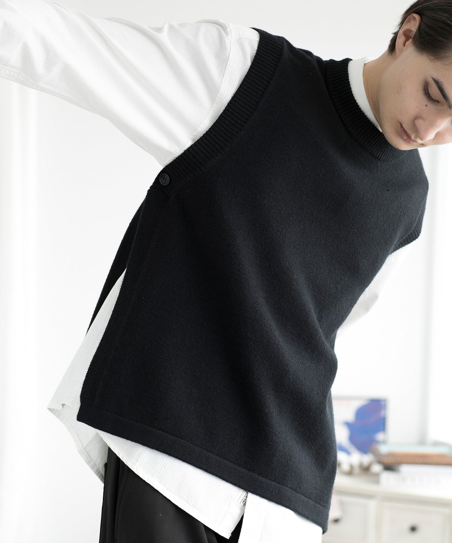 【aimoha Men's】クルーネックベスト