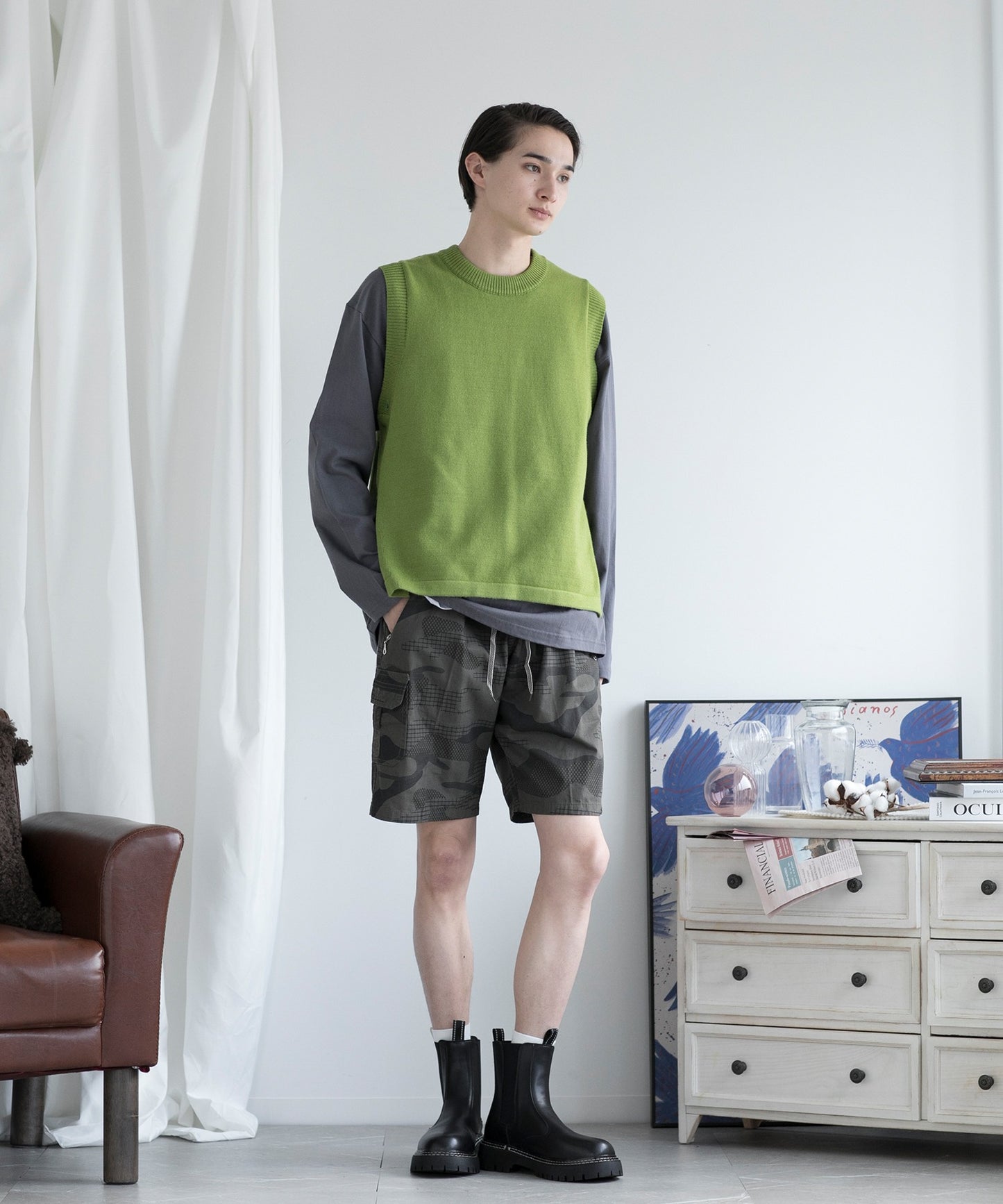 【aimoha Men's】クルーネックベスト