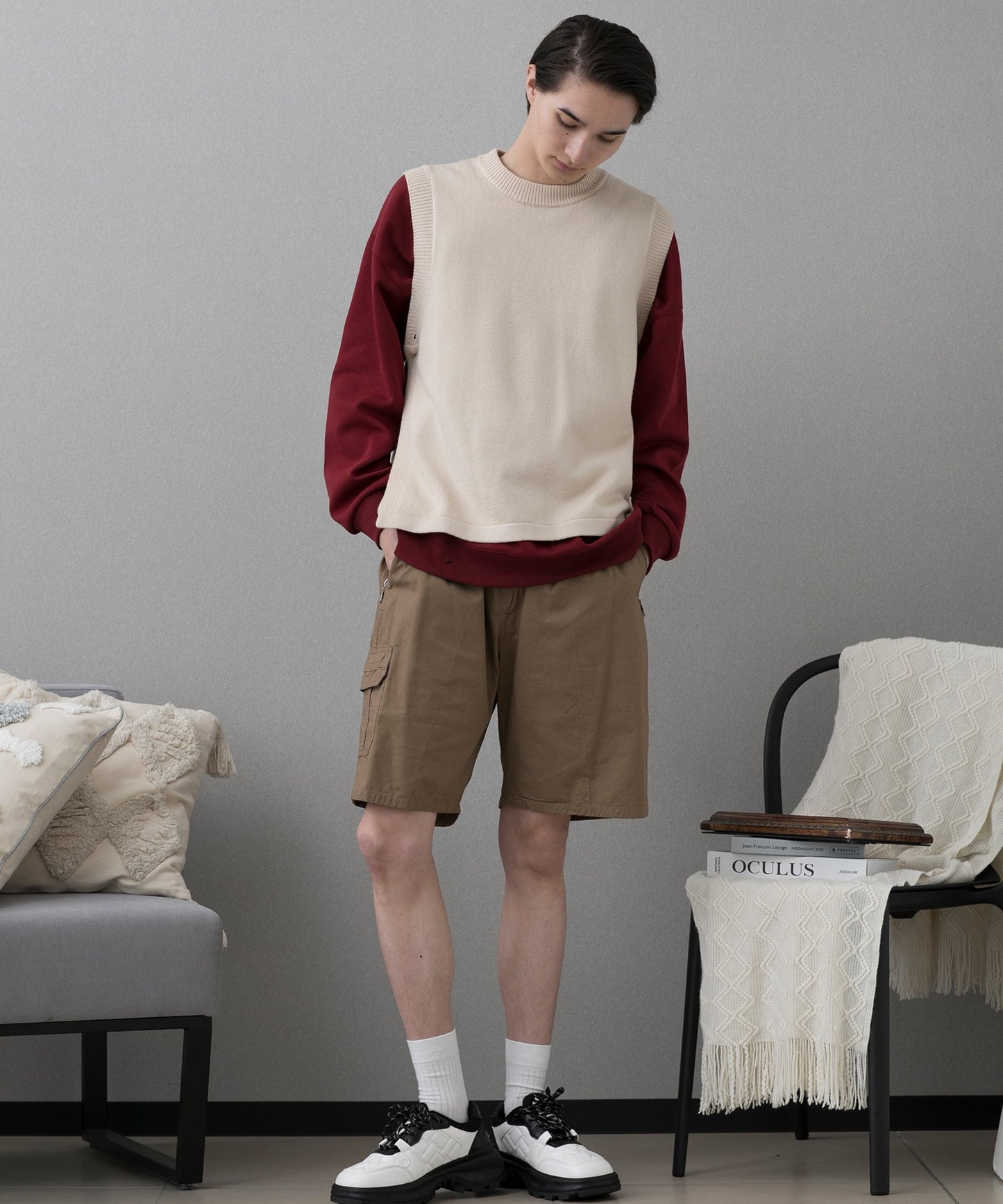 【aimoha Men's】クルーネックベスト