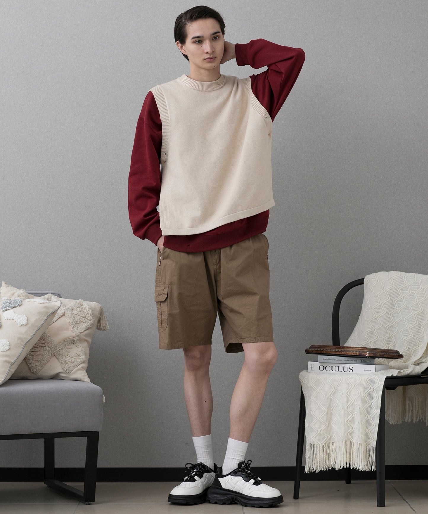 【aimoha Men's】クルーネックベスト