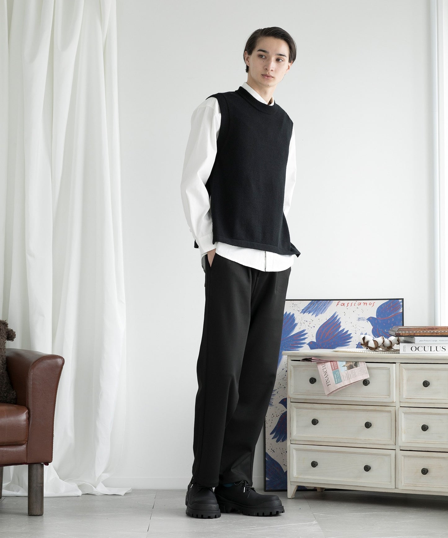 【aimoha Men's】クルーネックベスト