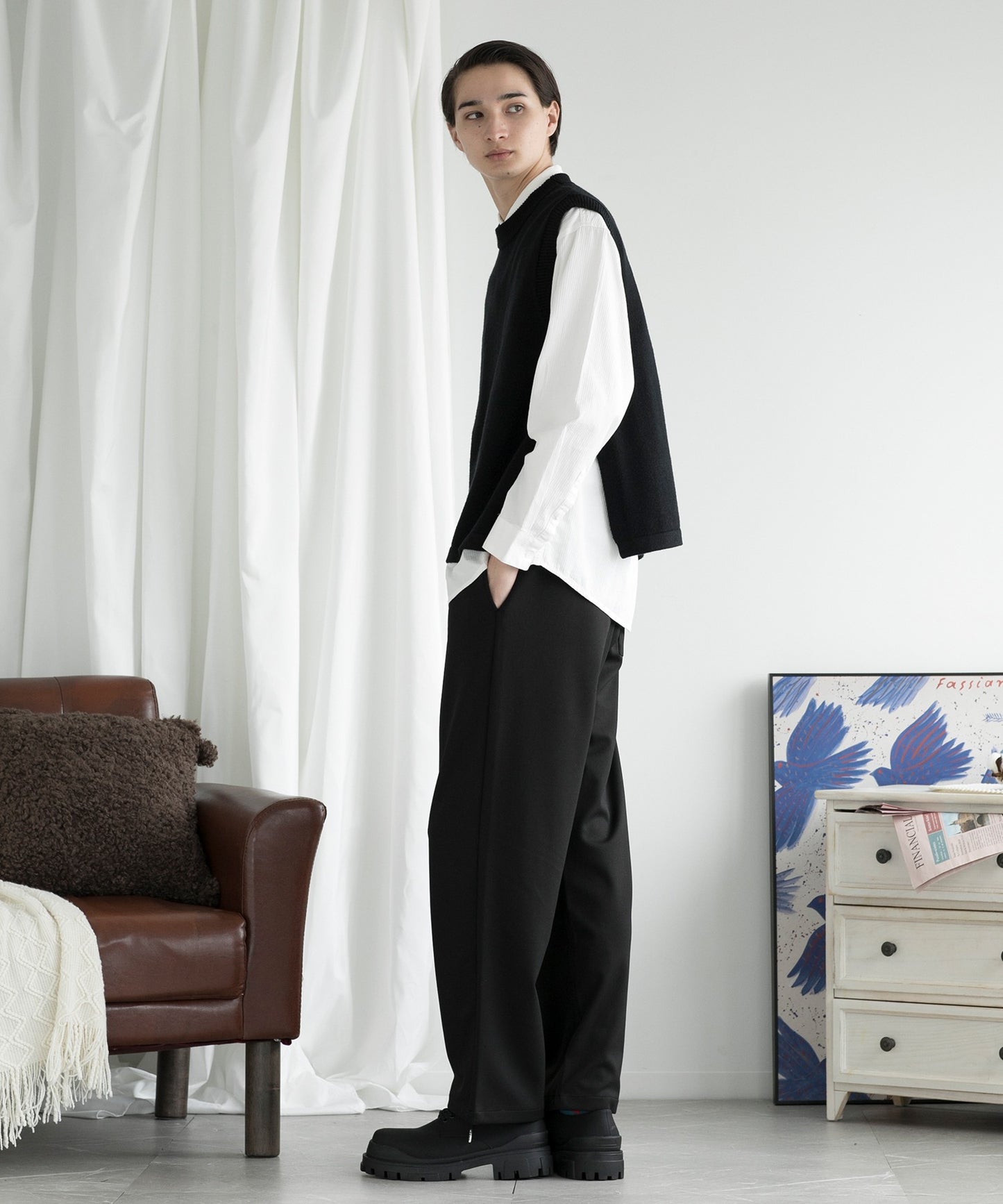 【aimoha Men's】クルーネックベスト
