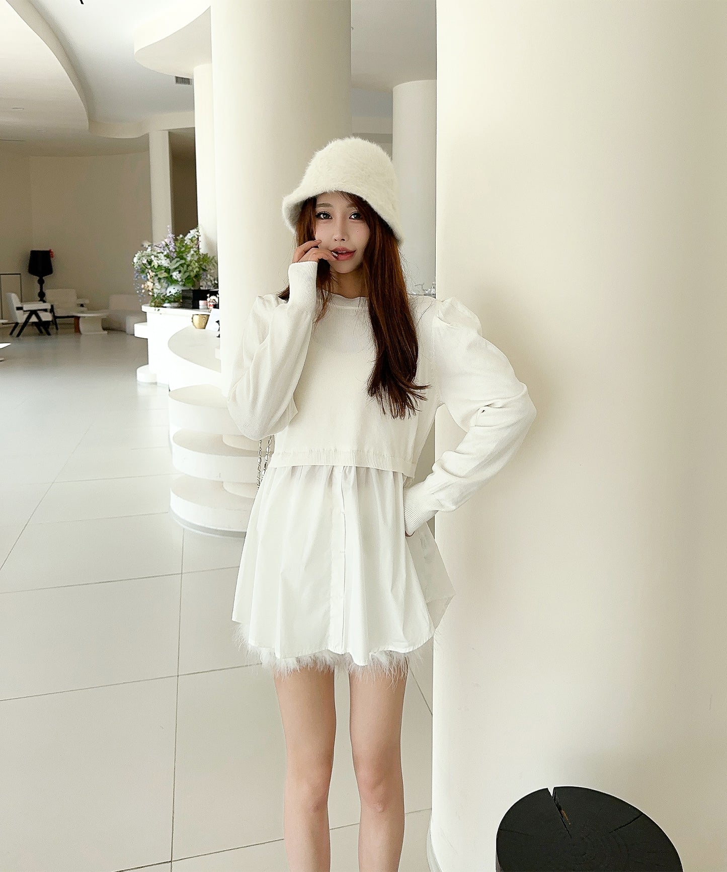 【Jasmine】シャーリングパールトップス