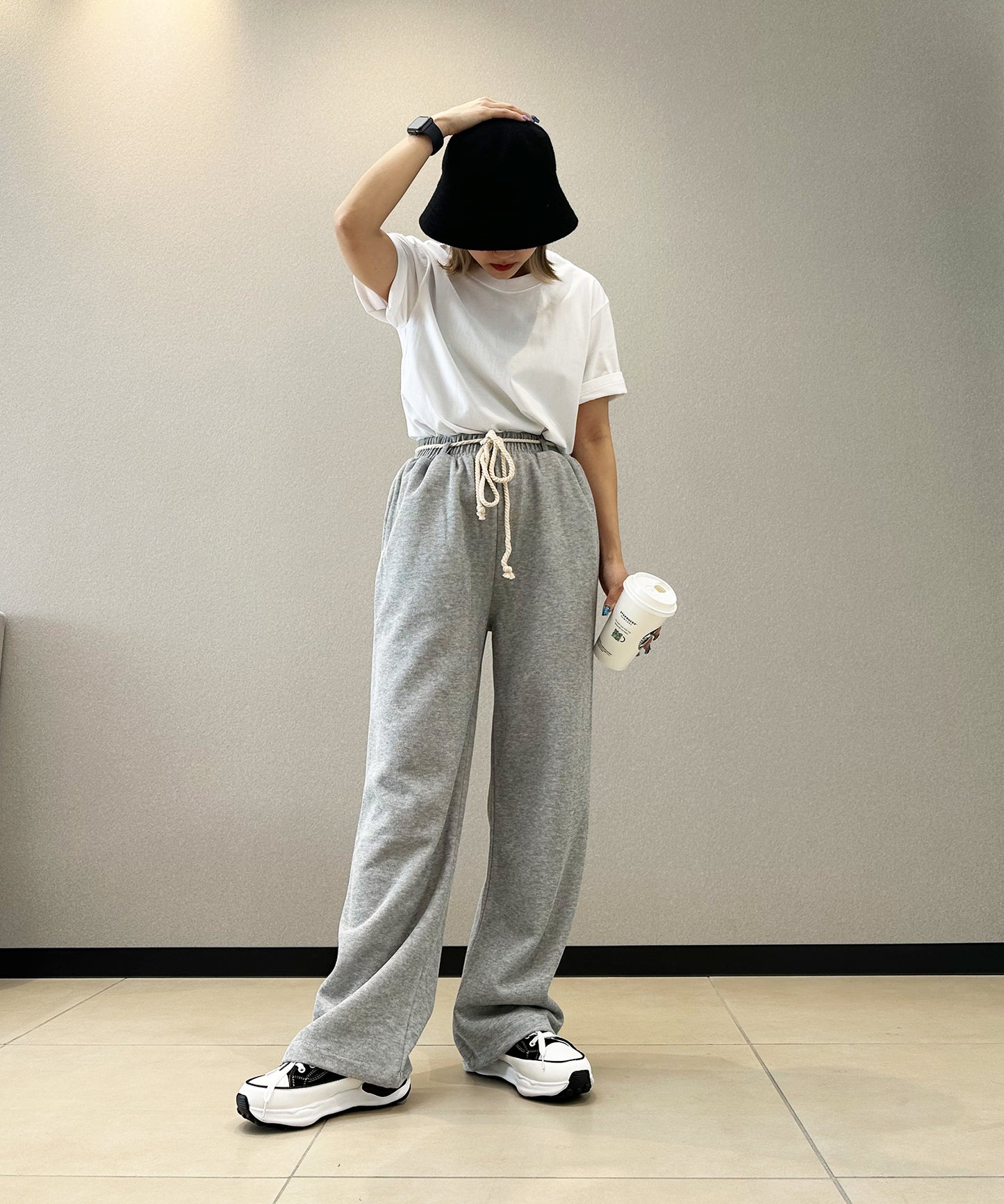 スウェットワイドパンツ